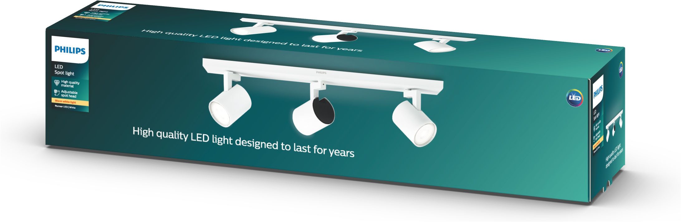 Philips LED Deckenspot myLiving Runner 3flg., 690lm, Weiß, LED fest integriert, Warmweiß