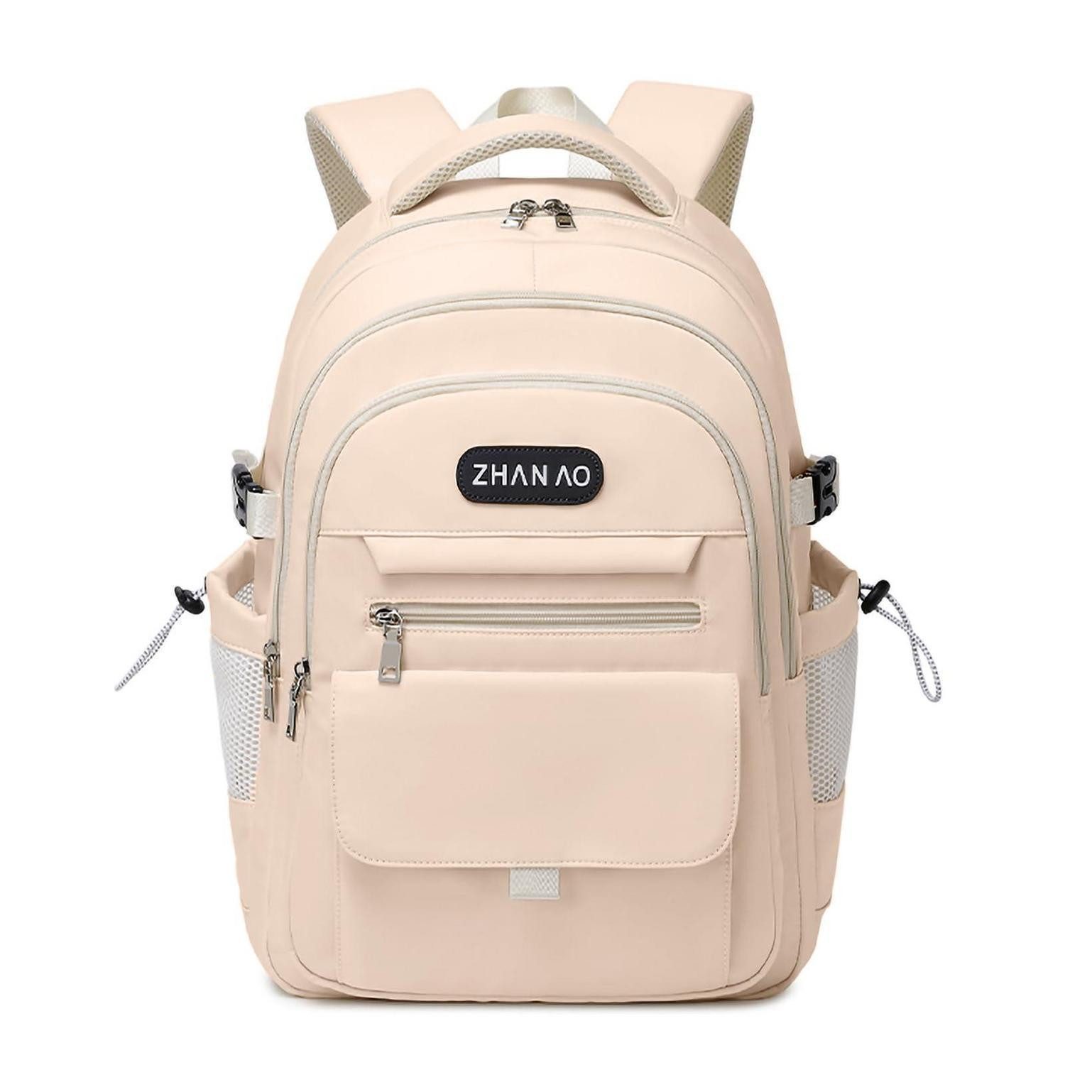 LuxusKollektion Schulrucksack Schulrucksack Mädchen 15.6 Zoll Laptop Cremeweiß