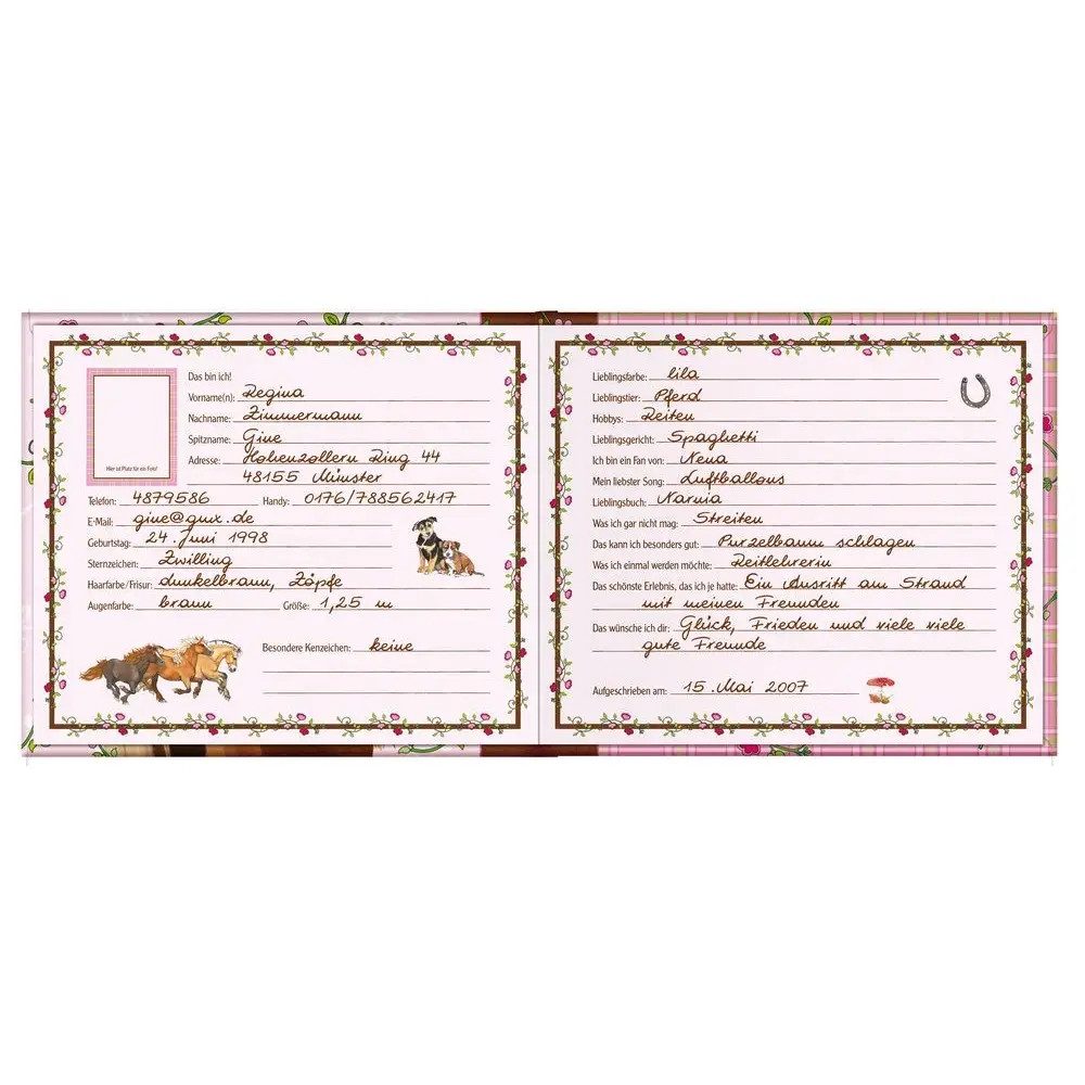 COPPENRATH DIE SPIEGELBURG Poesiealbum Meine Freundinnen und Freunde - Eintragbuch Pferdefreunde, 96 Seiten