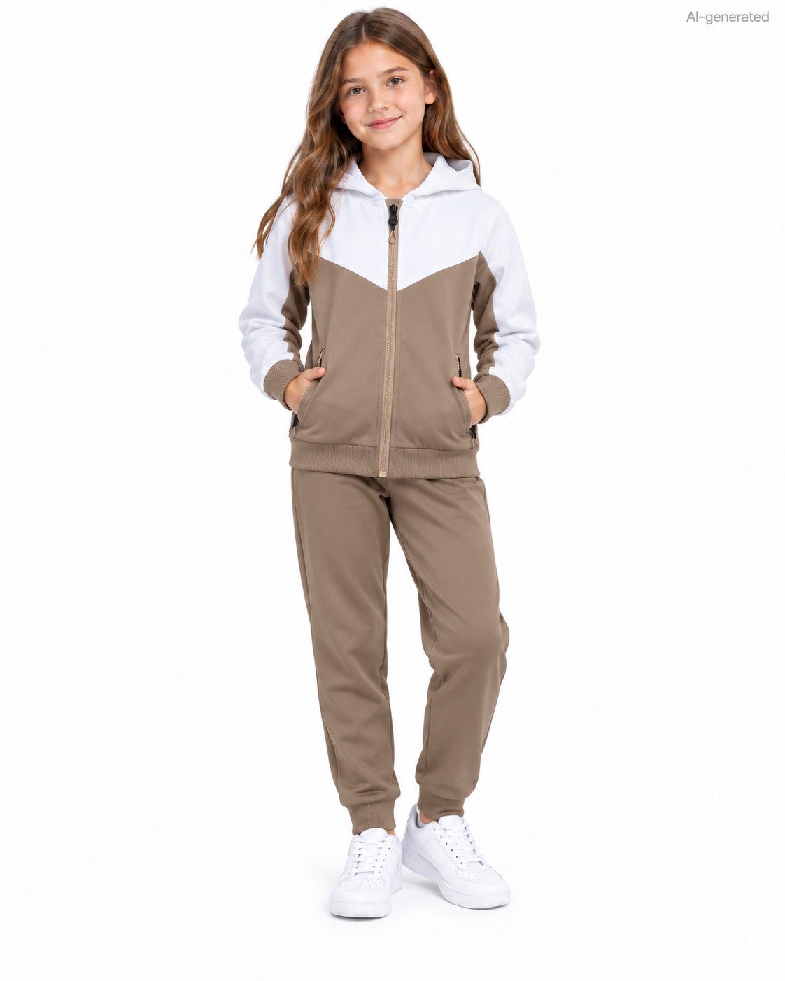 Girls Fashion Trainingsanzug Mädchen Trainingsanzug 2-teilig – sportlicher Freizeitanzug MF7185 (Set, Kapuzenjacke mit Jogginghose)