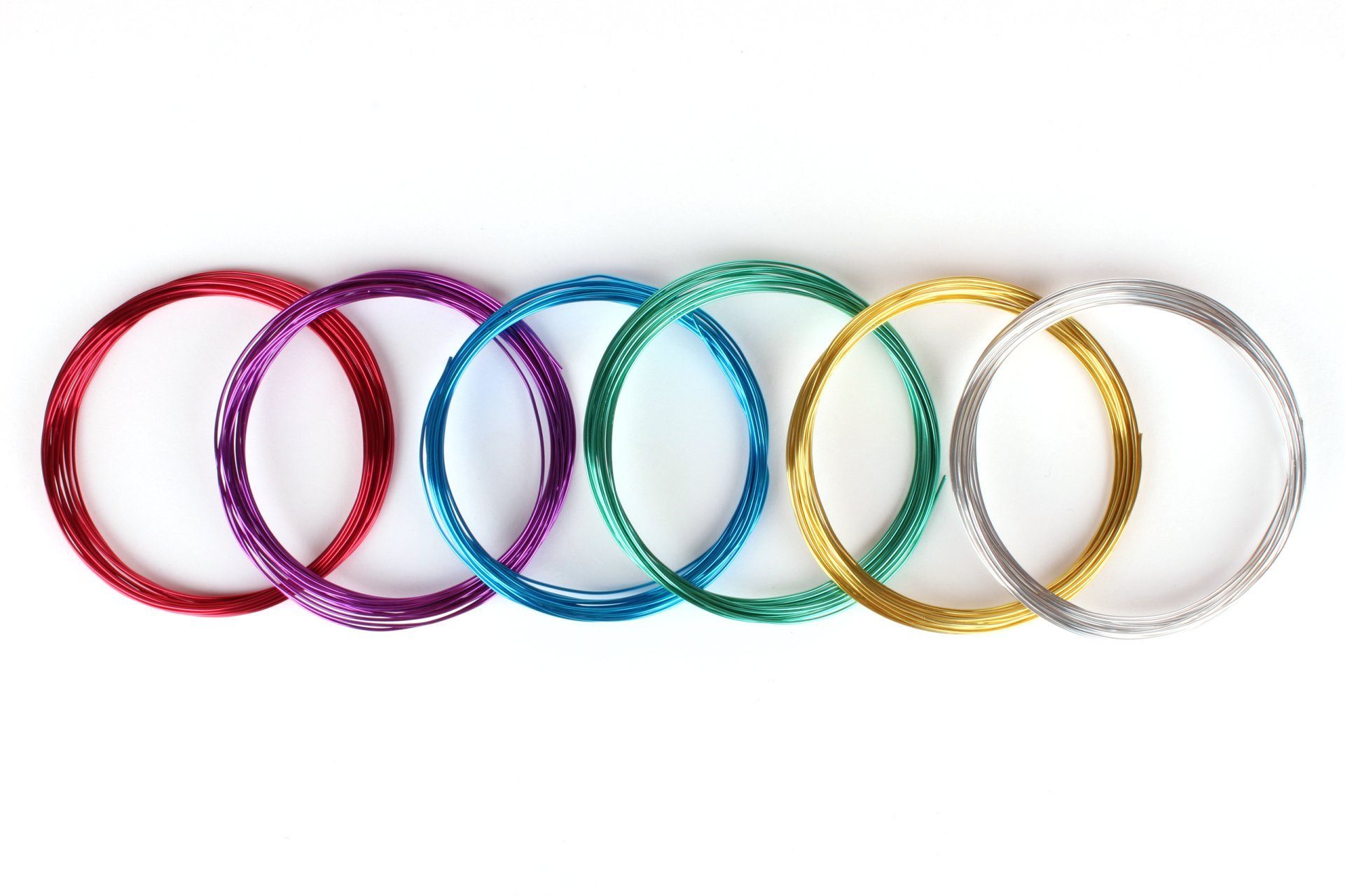 Goodwei Schmuckdraht Schmuckdraht-Set Basic 6 Farben auf Rollen (je 5m), Ø 1 mm, Eloxiert