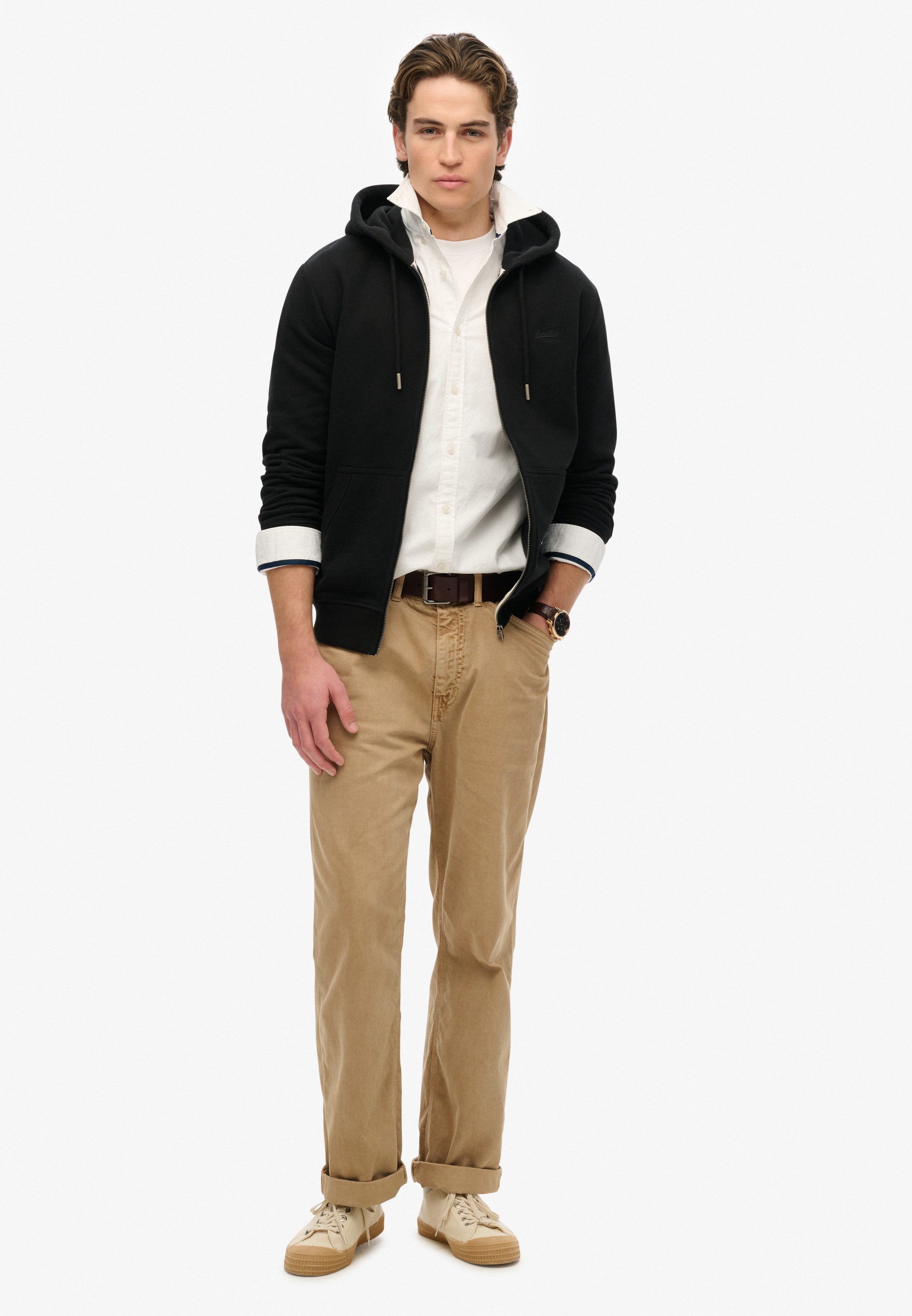 Superdry Kapuzensweatjacke ESSENTIAL LOGO ZIP HOODIE HB Baumwollmischung, slim fit – Bild 5 von 5
