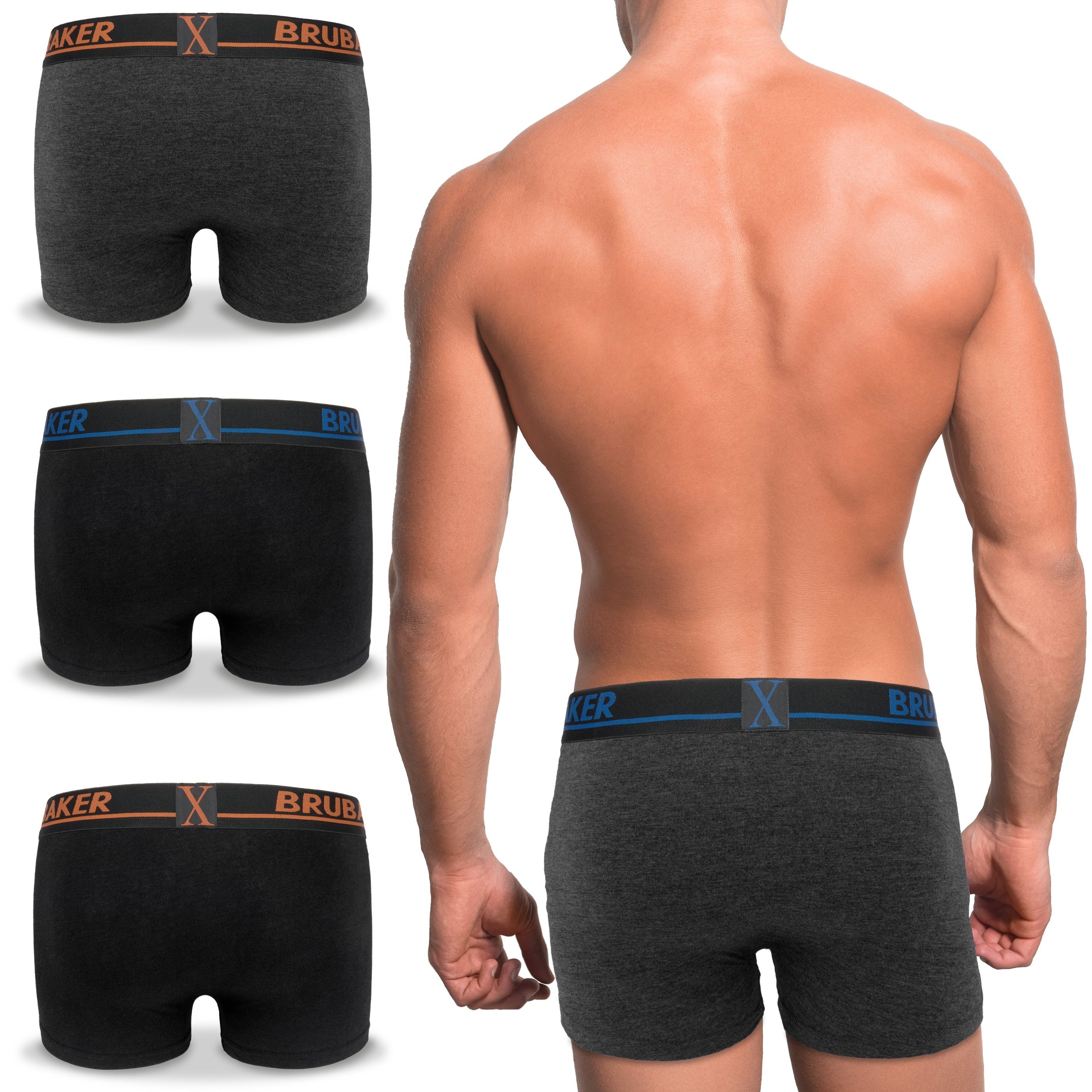BRUBAKER Boxershorts 4er Pack Herren Unterhose - Atmungsaktiv ohne Eingriff günstig online kaufen