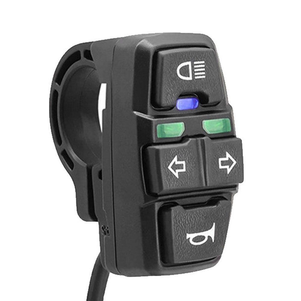 GARRYFIZH Lichtschalter 3-in-1 Lenkerschalter für E-Bike 36V/48V, Licht Blinker Hupe, Ø22mm, Drei-in-Eins-Schalter, Kunststoff