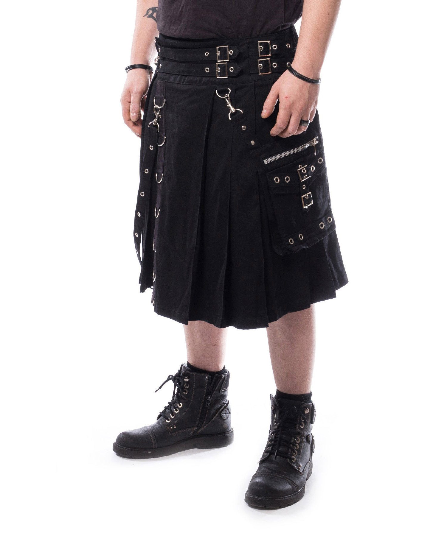Chemical Black Shorts Calle Herren Mittelalter Rock Schottenrock Kilt – Bild 2 von 4