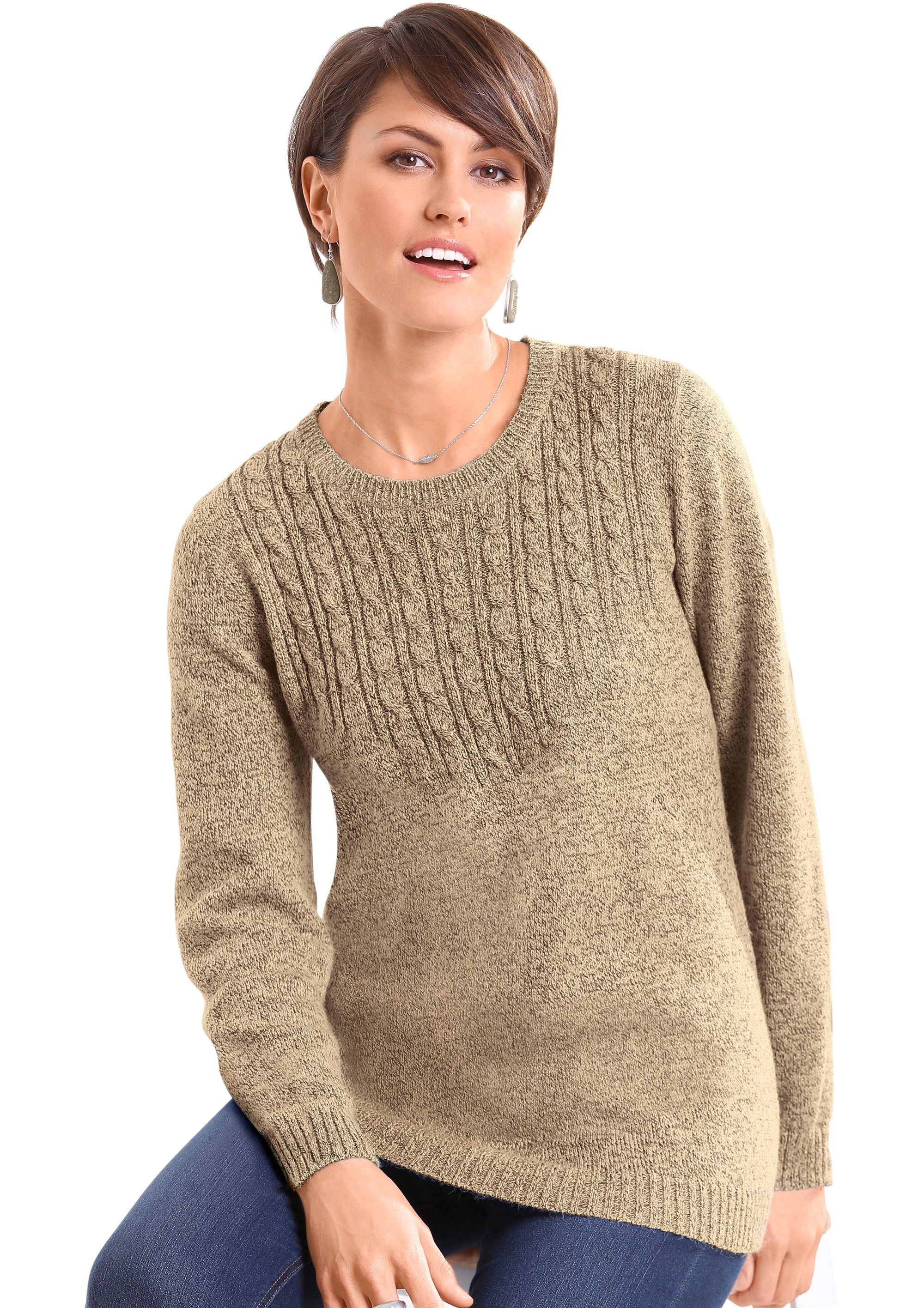 pullover beige zopfmuster