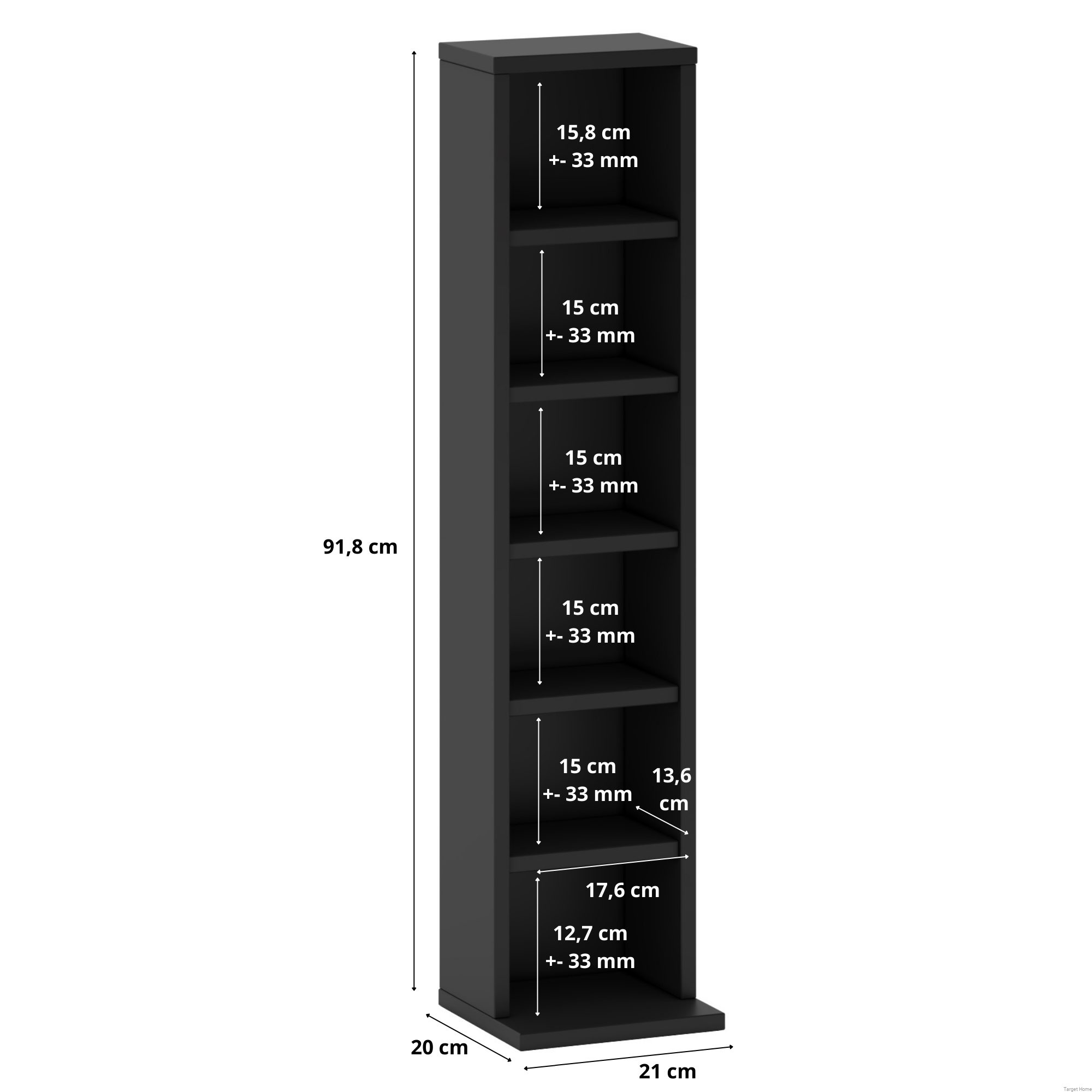 TARGET HOME CD-Regal Platzsparendes Aufbewahrungsregal für Flur und Büro 102 CDs, 36 DVDs