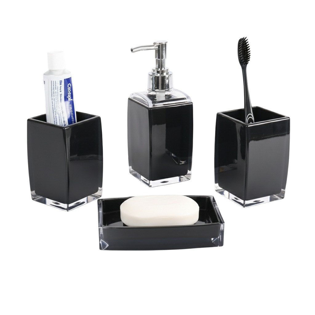 Cheffinger Seifenspender Bad-Accessoire Set Seifenspender Zahnbürstenhalter günstig online kaufen