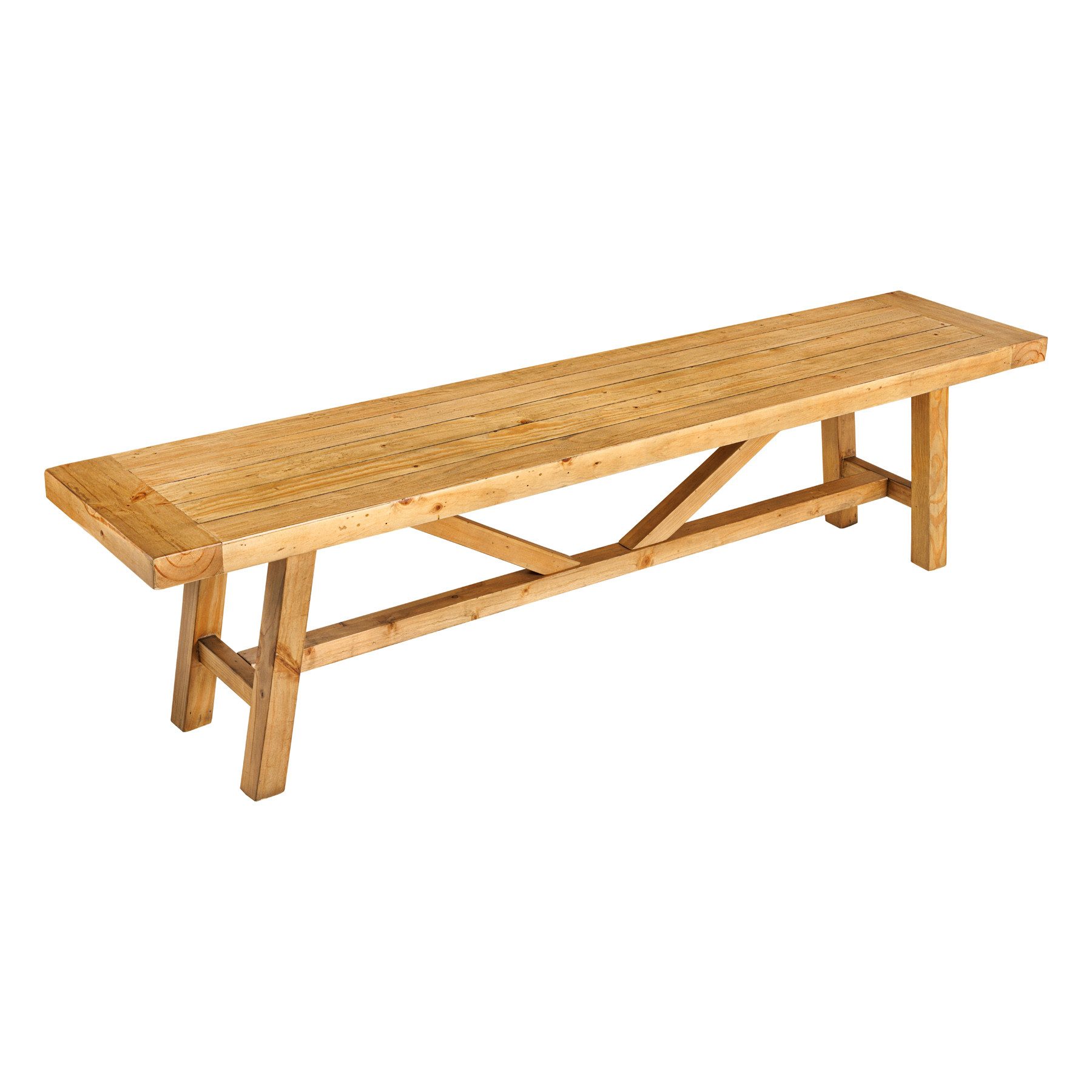 riess-ambiente Sitzbank RIVIERA 180cm natur · Esszimmerbank aus recyceltem Massivholz (Einzelartikel, 1-St), Bohlenoptik · Pinienholz · Holzbank · ohne Lehne · Landhaus-Stil