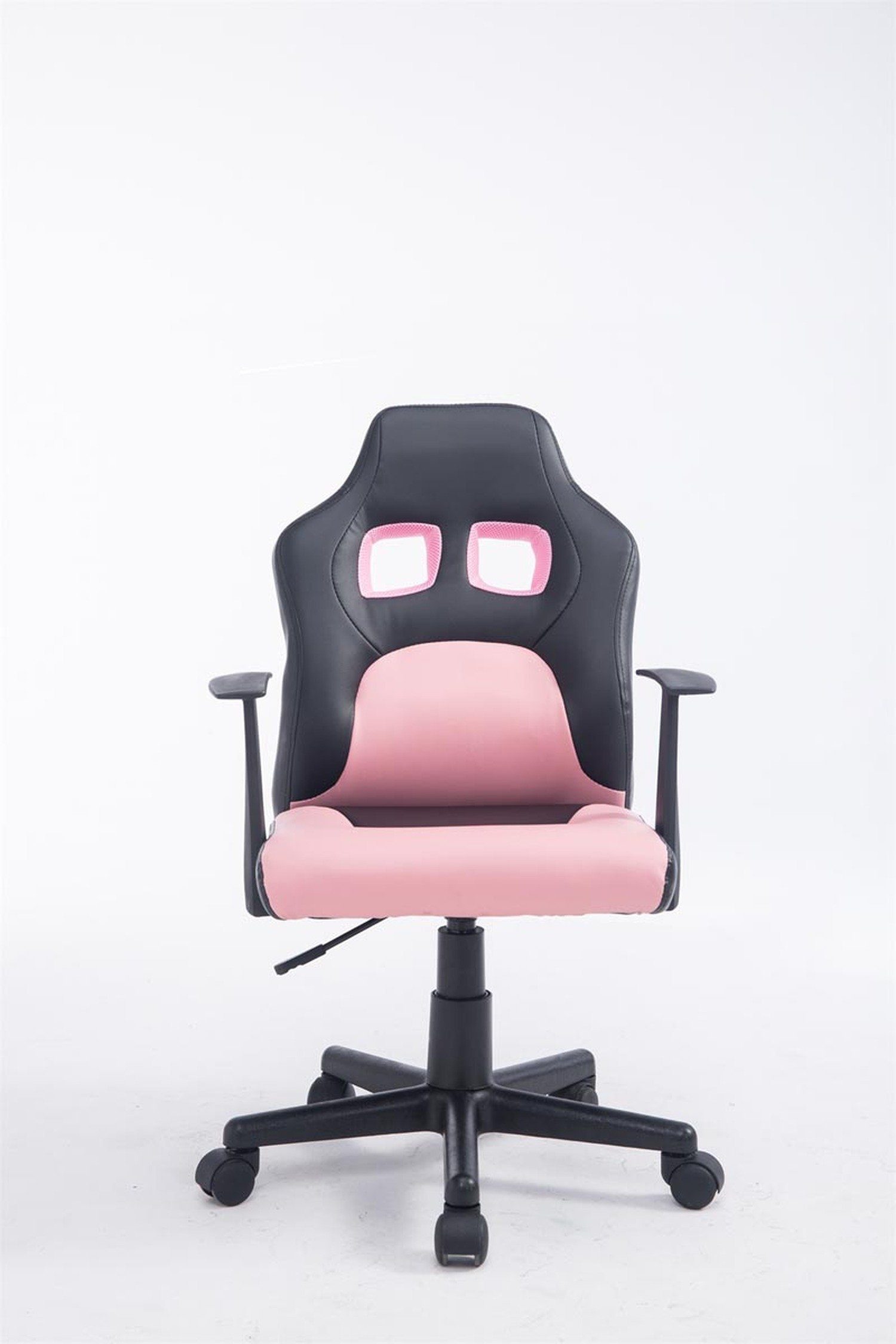 TPFLiving Bürostuhl Funny mit - Gestell: Drehstuhl, Gamingstuhl, Kunstleder schwarz höhenverstellbar Sitzfläche: - Kunststoff bequemer drehbar Rückenlehne Racingstuhl, (Schreibtischstuhl, und Chefsessel), 360° schwarz/pink