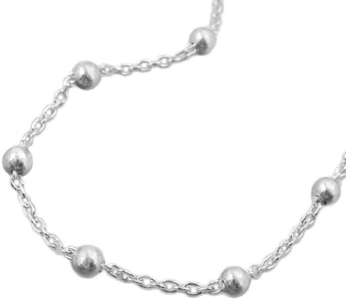 Ankerkette 45 Silberschmuck Damen cm Silberkette unbespielt Halskette 925 1,3 für Schmuckbox, 29 Kugeln Silber mm mit