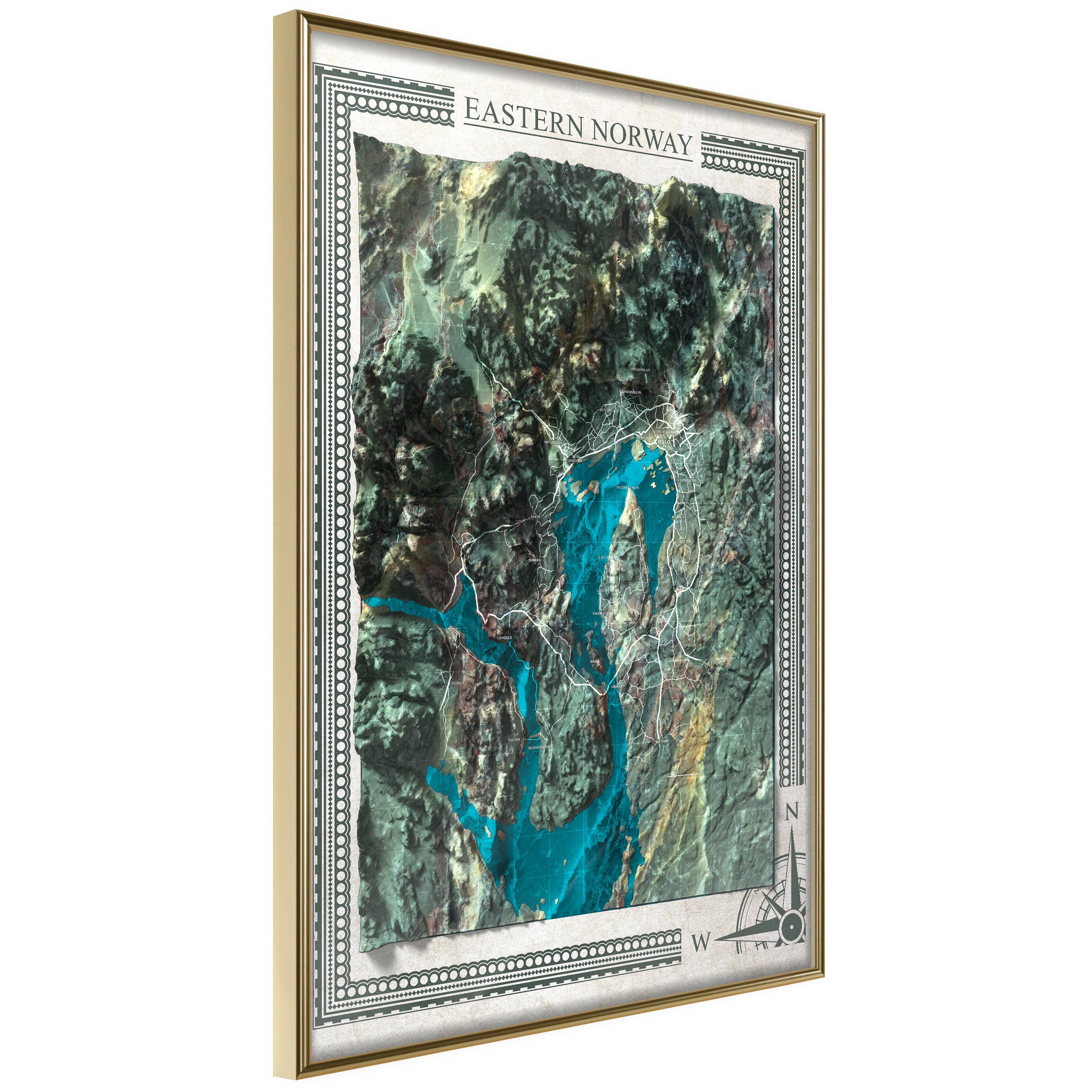 Artgeist Poster Isometric Map: Eastern Norway []