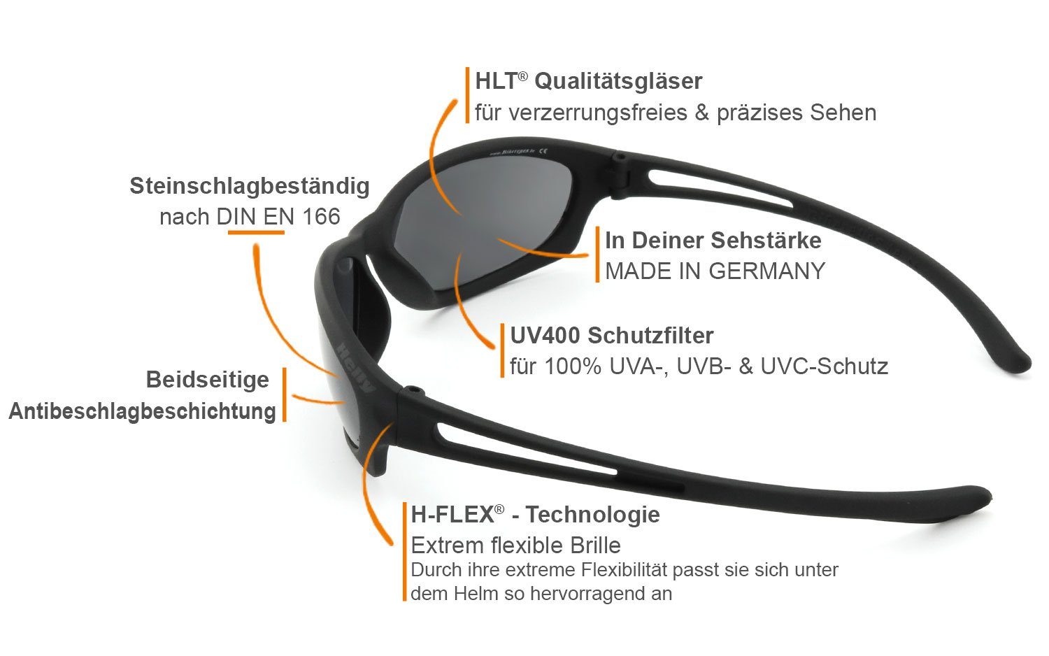 Helly Motorradbrille Brille 3, super Bikereyes (H-Flex) - No.1 flyer bar flexible