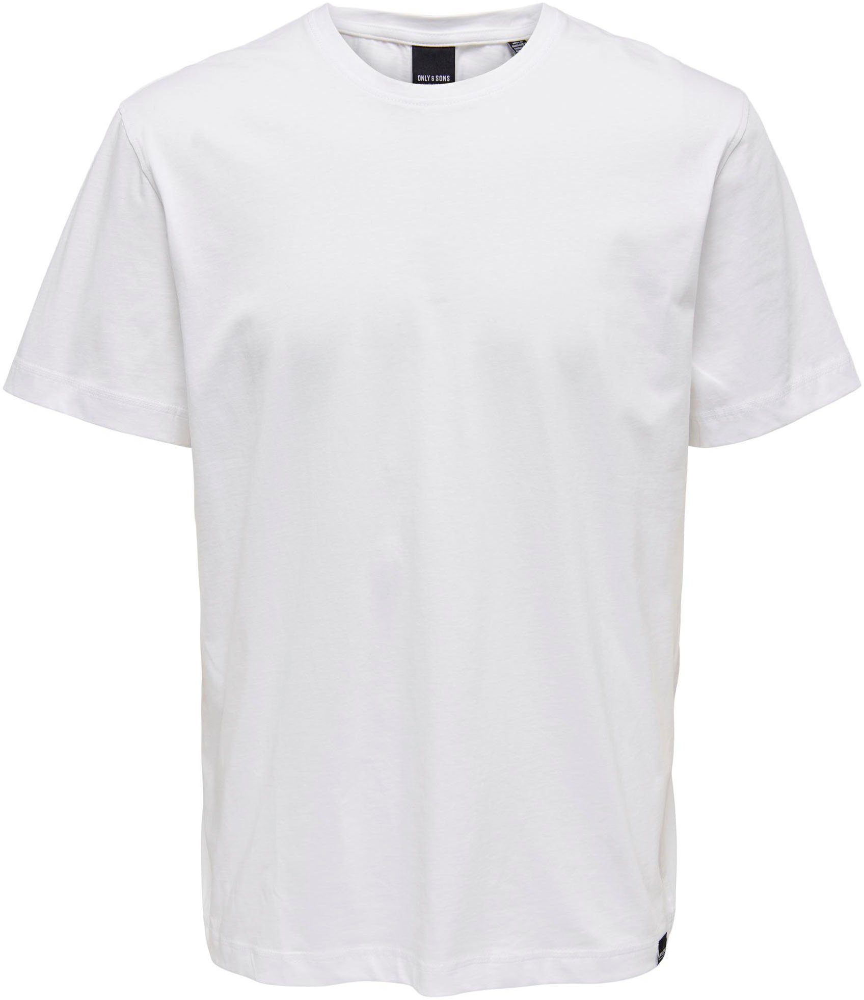 Rundhalsshirt & SONS White LIFE SS ONSMAX TEE NOOS STITCH ONLY