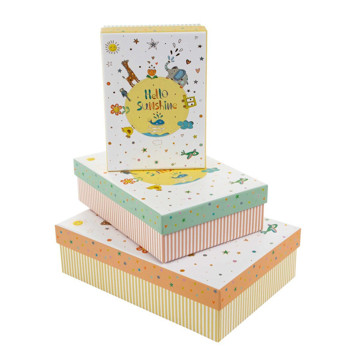 Versandkarton Geschenkkarton hello sunshine - 3 tlg. flach.
