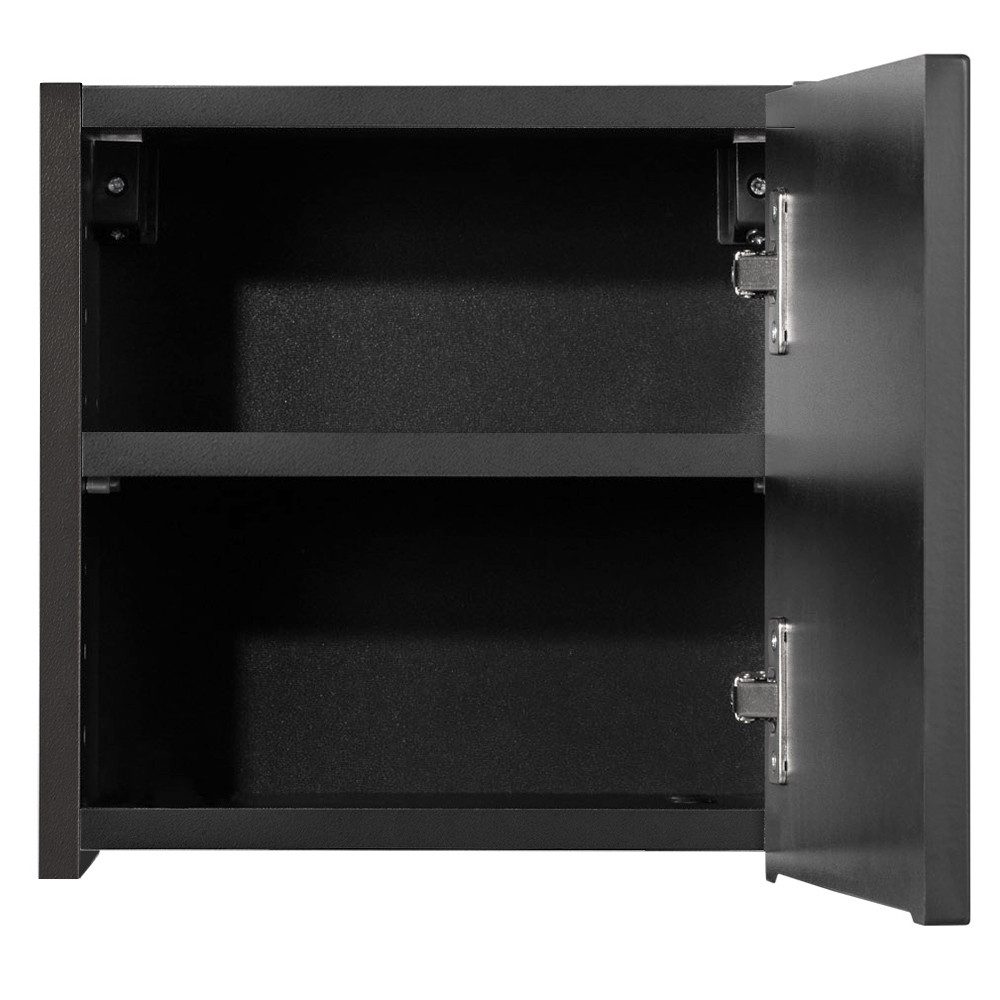 Lomadox Hängeschrank NEWPORT-56-BLACK 30x30cm, Badmöbel Wandschrank schwarz, gerillte Front – Bild 5 von 5