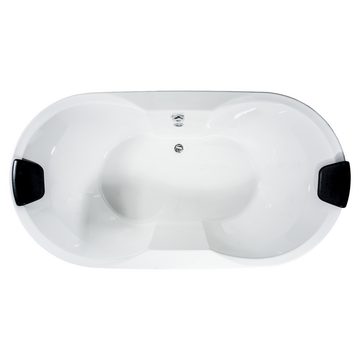 Basera® Badewanne Podest-Badewanne Corvo 195 x 100 cm, (Komplett-Set), mit LED und Kopfstützen