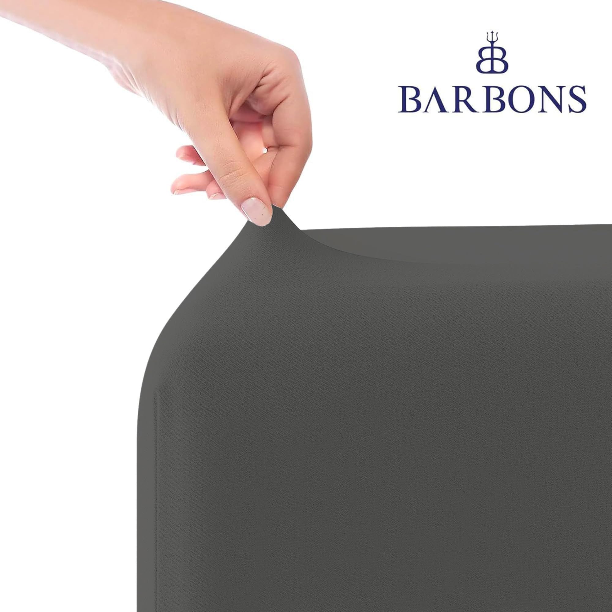 BARBONS Spannbettlaken Jersey Bettlaken, 145 g/m² Spannbetttuch, bis zu 25cm Höhe, Topper, Jersey aus 100% Baumwolle, Gummizug: rundum, (1 Stück), Rundumgummi,  – Bild 3 von 3