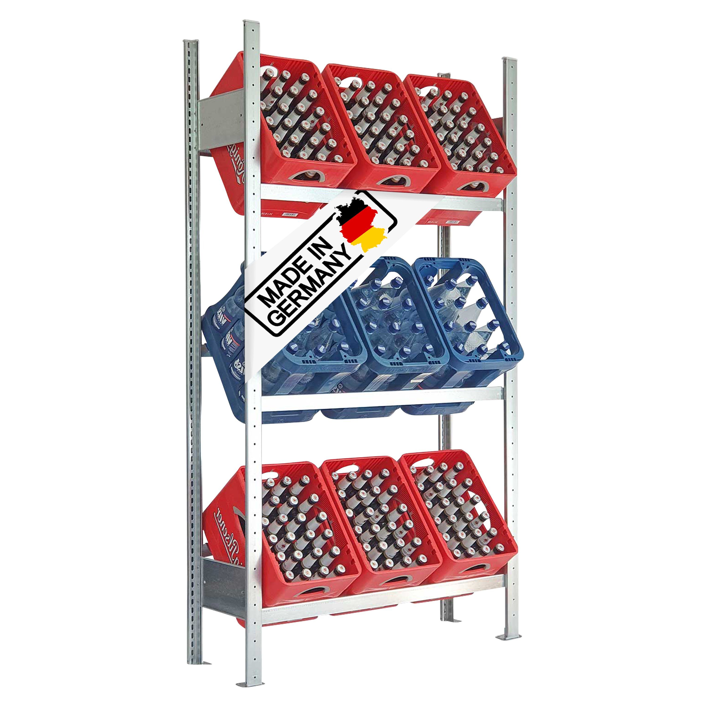 Lagerknecht Standregal Getränkekistenregal made in Germany für 9 Kisten in Industriequalität