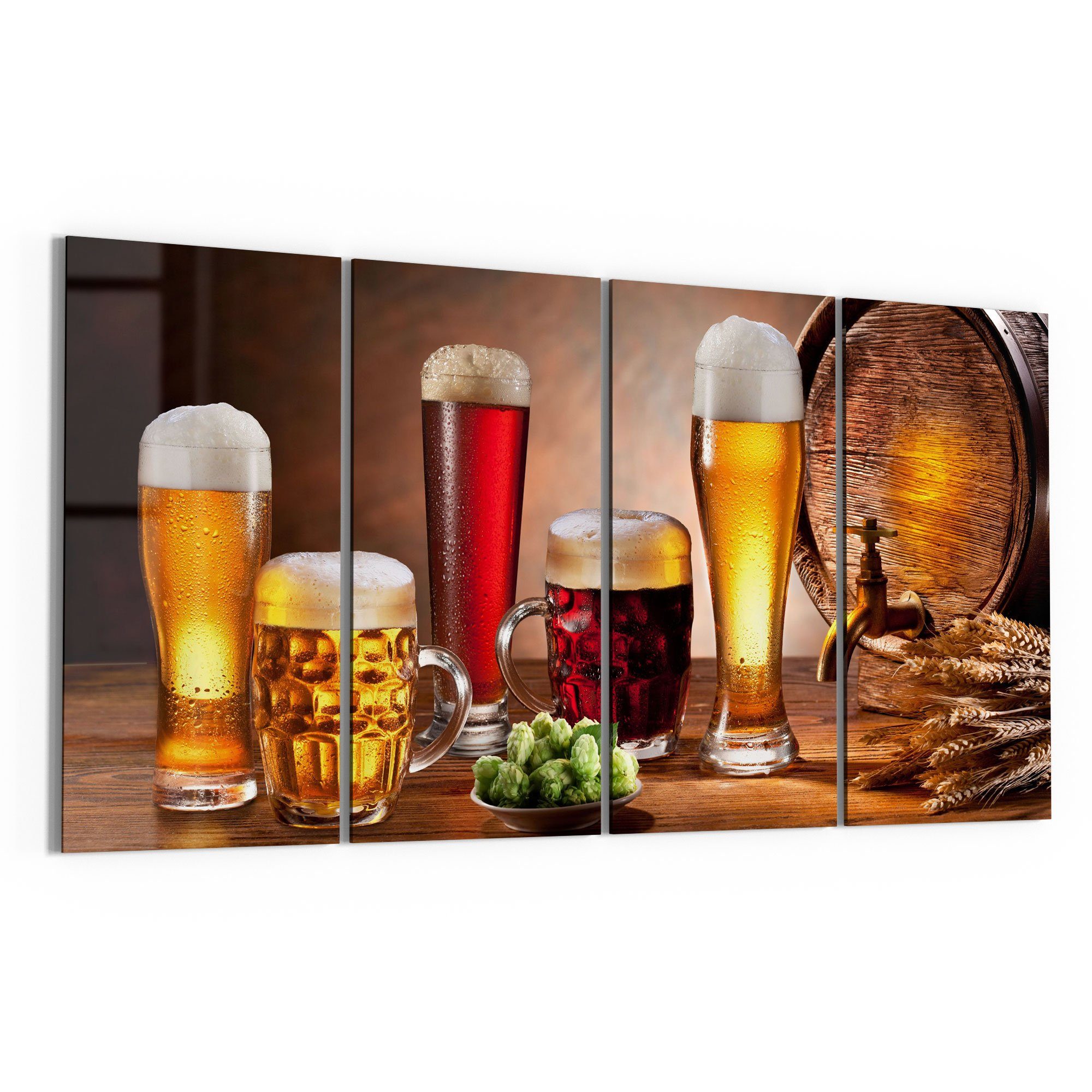 modern gezapte Biere\', Glasbild DEQORI \'Frisch Glas Bild Biere\', gezapte Wandbild \'Frisch schwebend