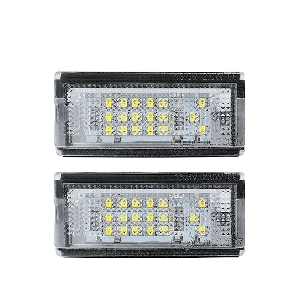 LLCTOOLS KFZ-Ersatzleuchte LED Kennzeichenbeleuchtung Auto, E-geprüft mit geringem Verbrauch, Plug and Play, 2 St., kaltweiß, 6000K, für BMW E46 COMPACT, TOURING, LIMOUSINE - CAN-Bus