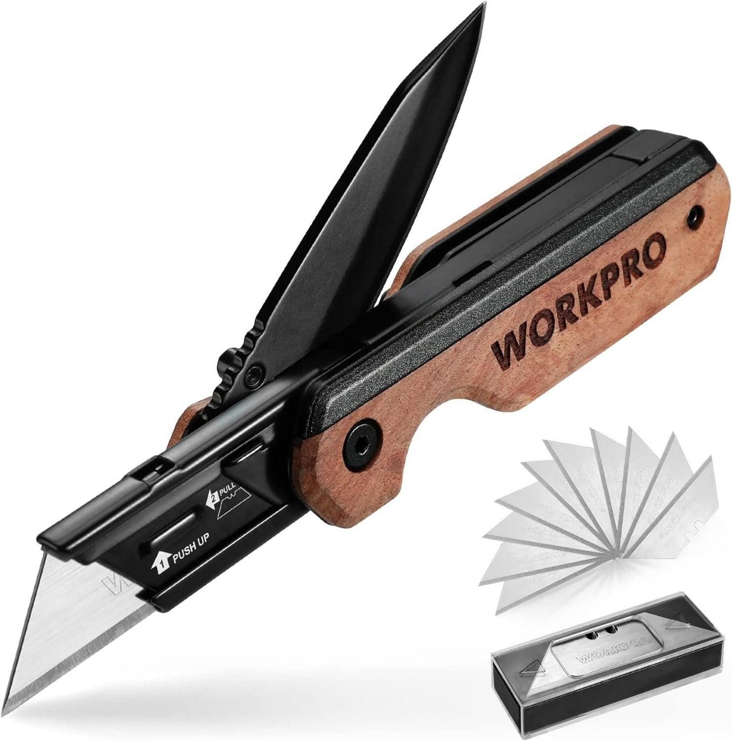 Multitool 2-IN-1 Taschenmesser klappbares Universalmesser Aluminium inkl. 10