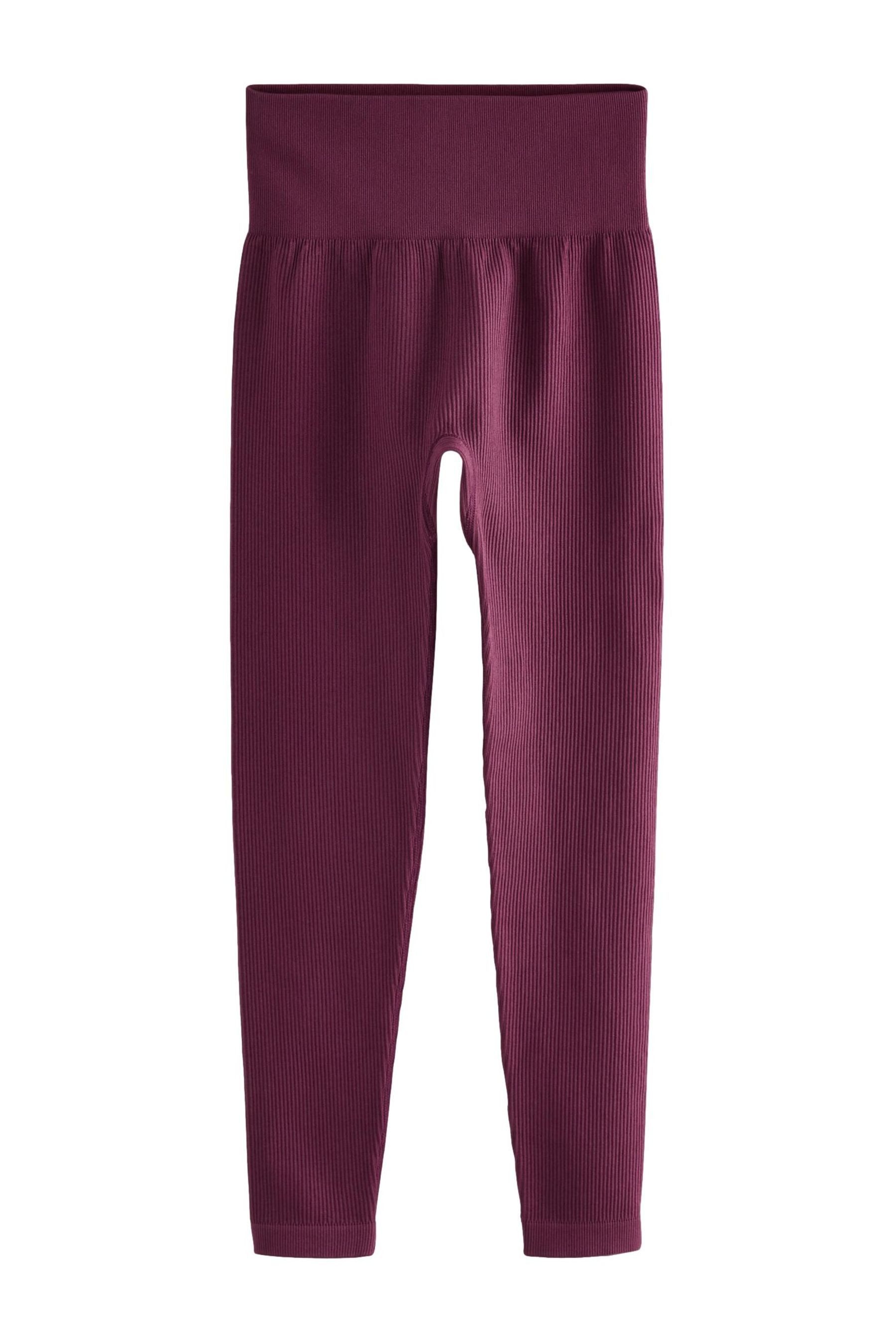 Leggings Gerippte, nahtlose Hochbund-Leggings, Kurzgröße