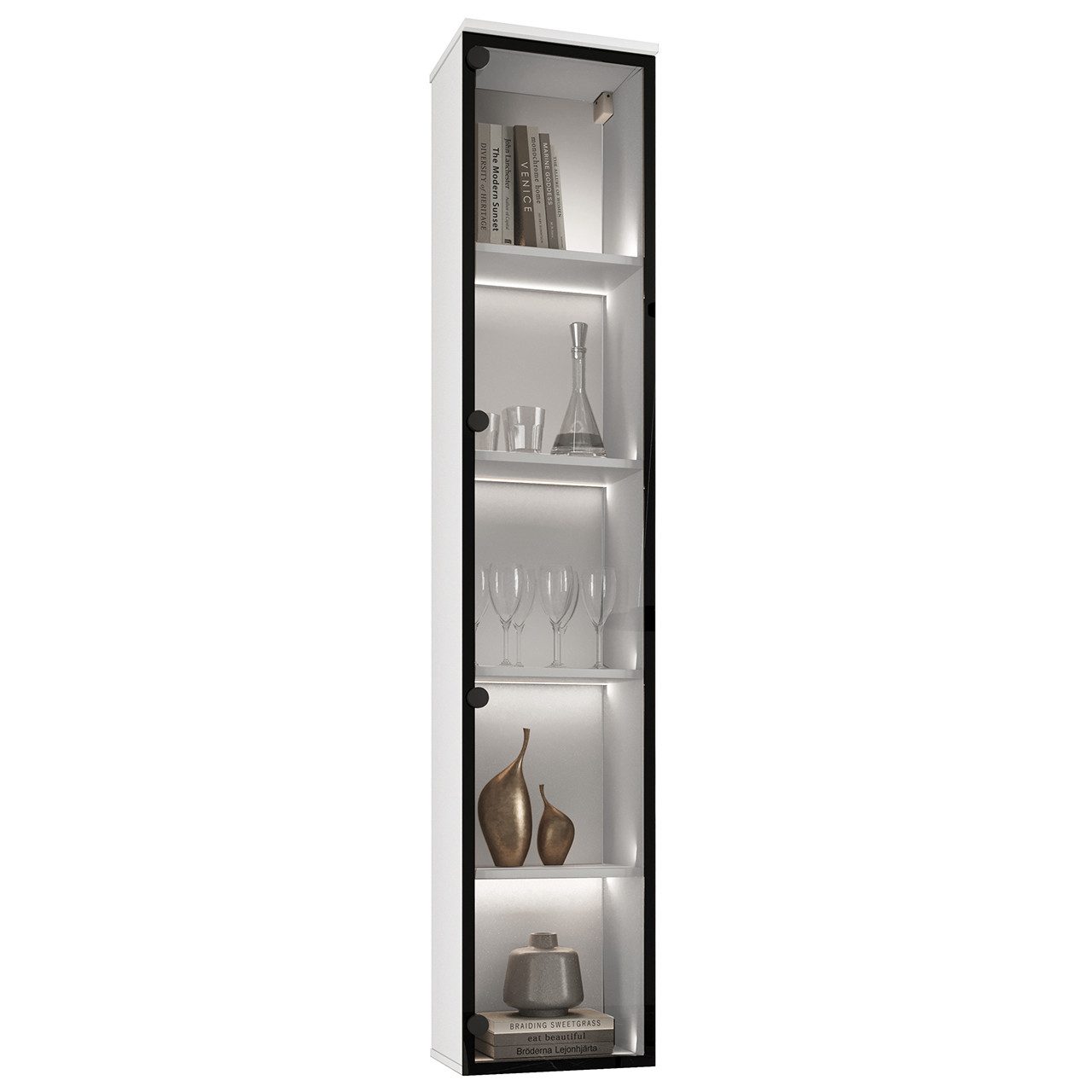 MOEBLINE Glasvitrine Hängevitrine FIVO 03 weiß günstig online kaufen