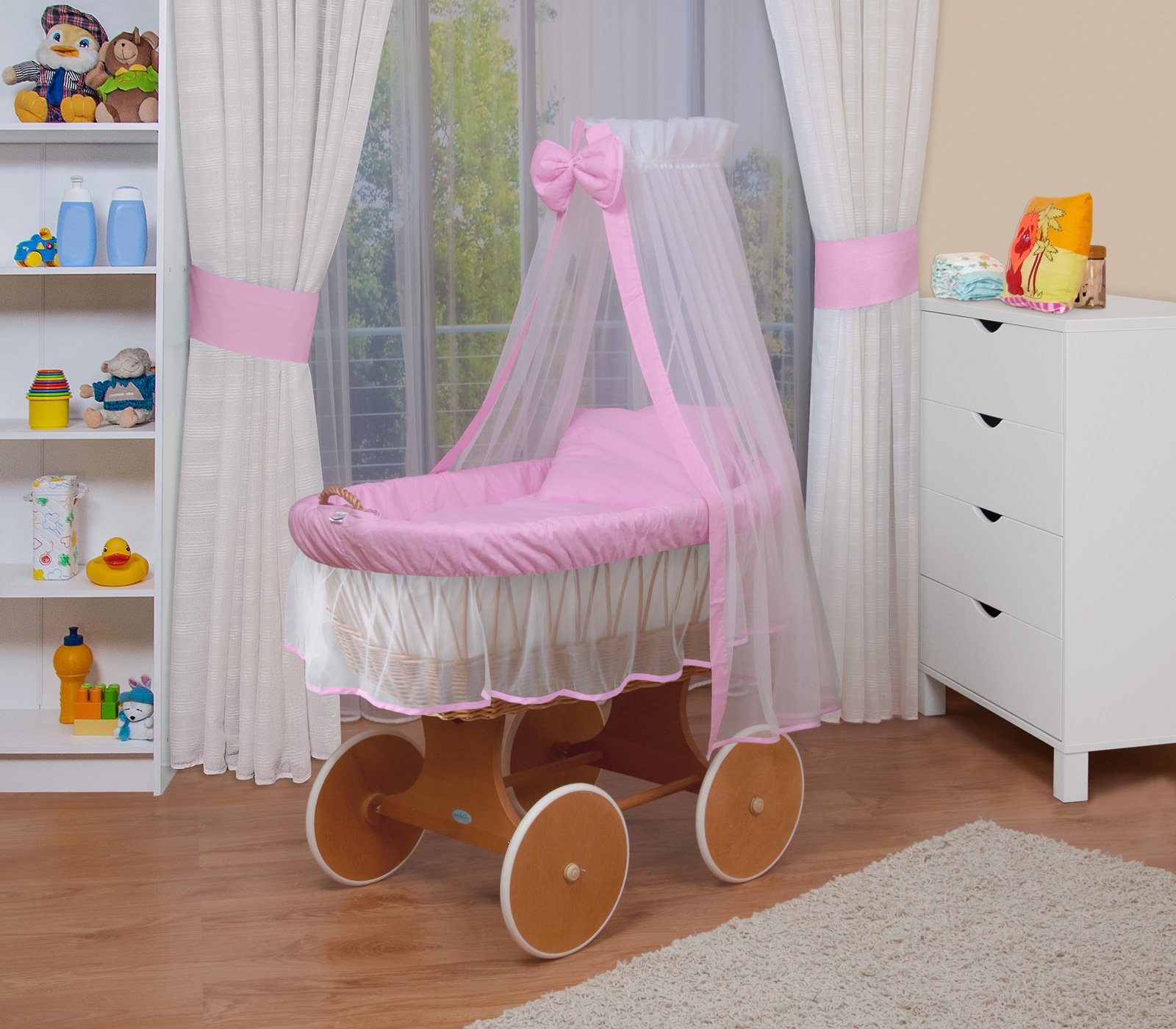 Waldin Stubenwagen Waldin Baby Stubenwagen-Set mit Ausstattung,XXL