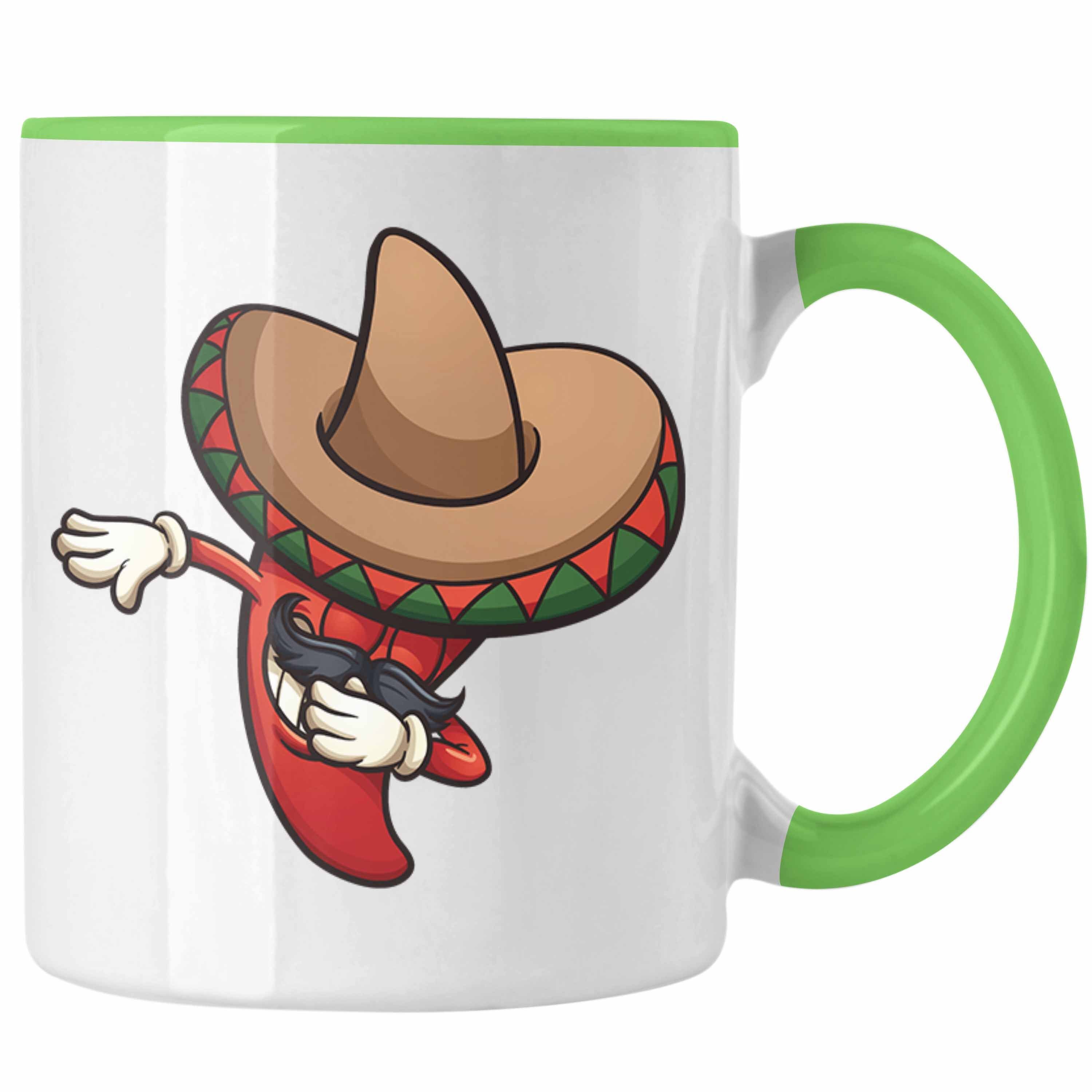 Trendation Tasse Peperoni Dab Grün Lustig Tasse Grafik Geschenk