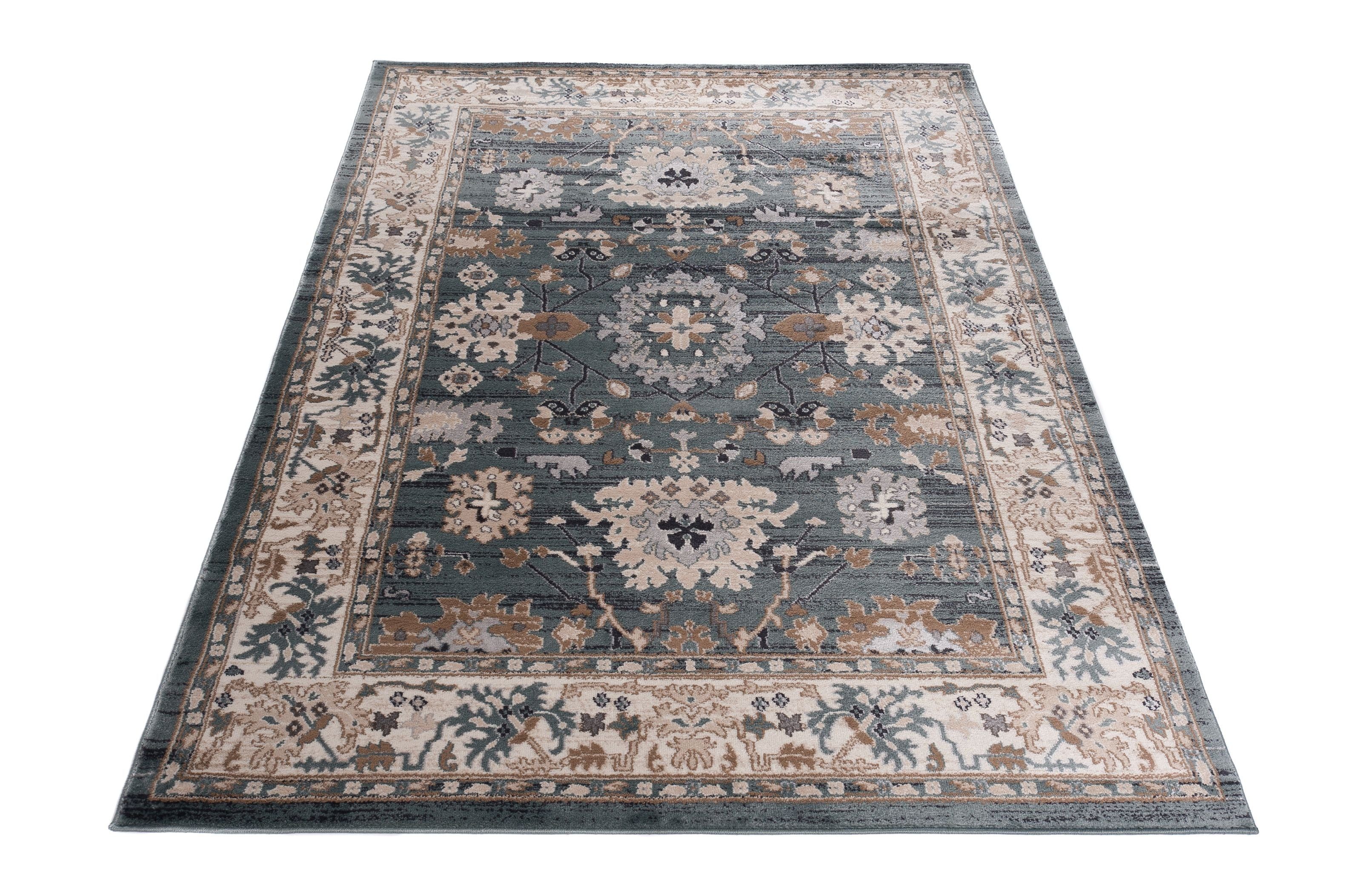 Orientteppich Oriente Pflegeleicht, Mazovia, Wohnzimmerteppich 100 cm, für Fußbodenheizung, 60 Traditioneller Teppich Orient Geeignet - x Teppich Blau