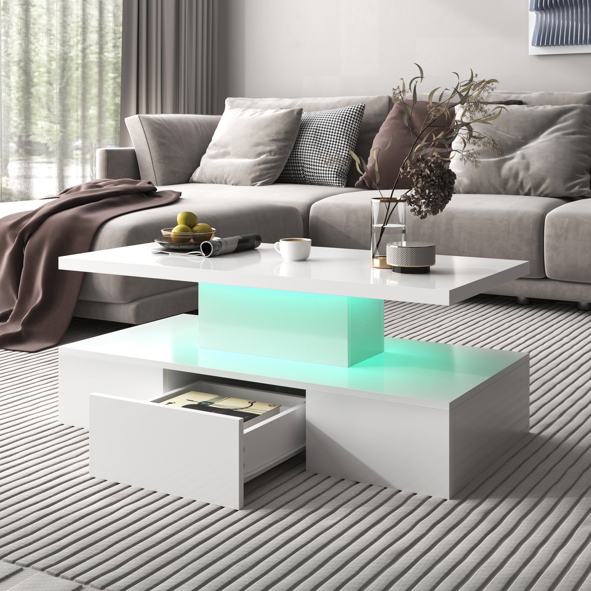OKWISH Couchtisch Quadratischer Couchtisch moderner technologischer günstig online kaufen