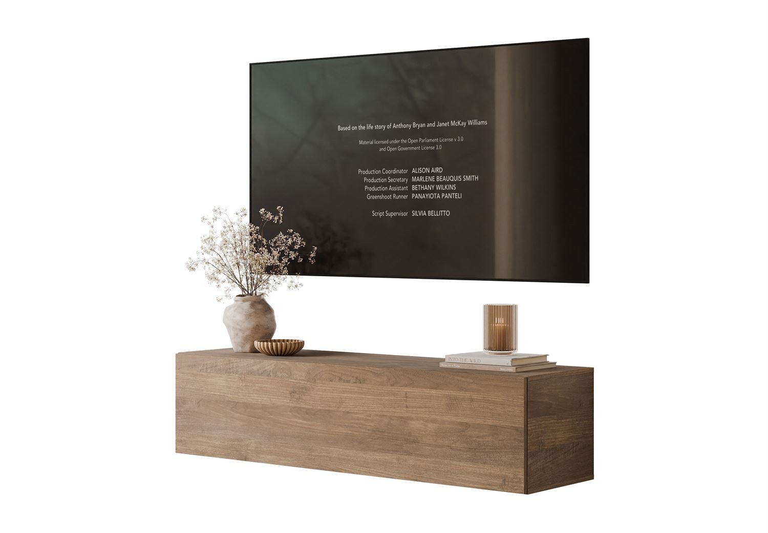TV-Schrank COLGANTE Nussbaum 150 cm hängend