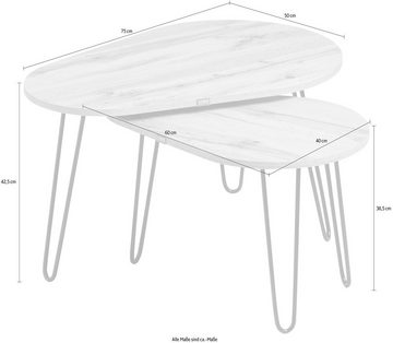 LOOKS by Wolfgang Joop Couchtisch Looks Organic, Set aus 2 unterschiedlich großen Tischen, mit hochwertigen Metallfüßen