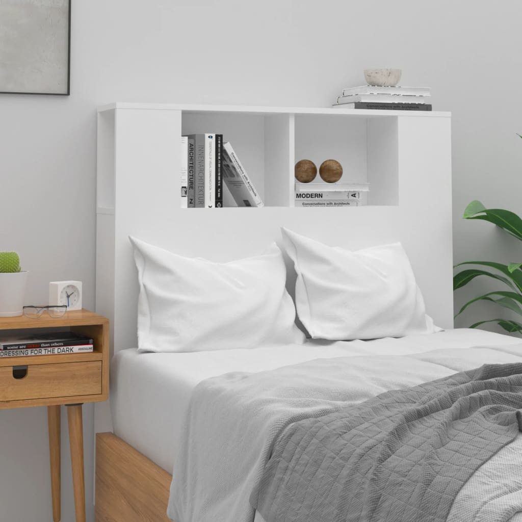 vidaXL Kopfteil, Bett Kopfteil mit Ablagen Weiß 100x18,5x104,5 cm günstig online kaufen