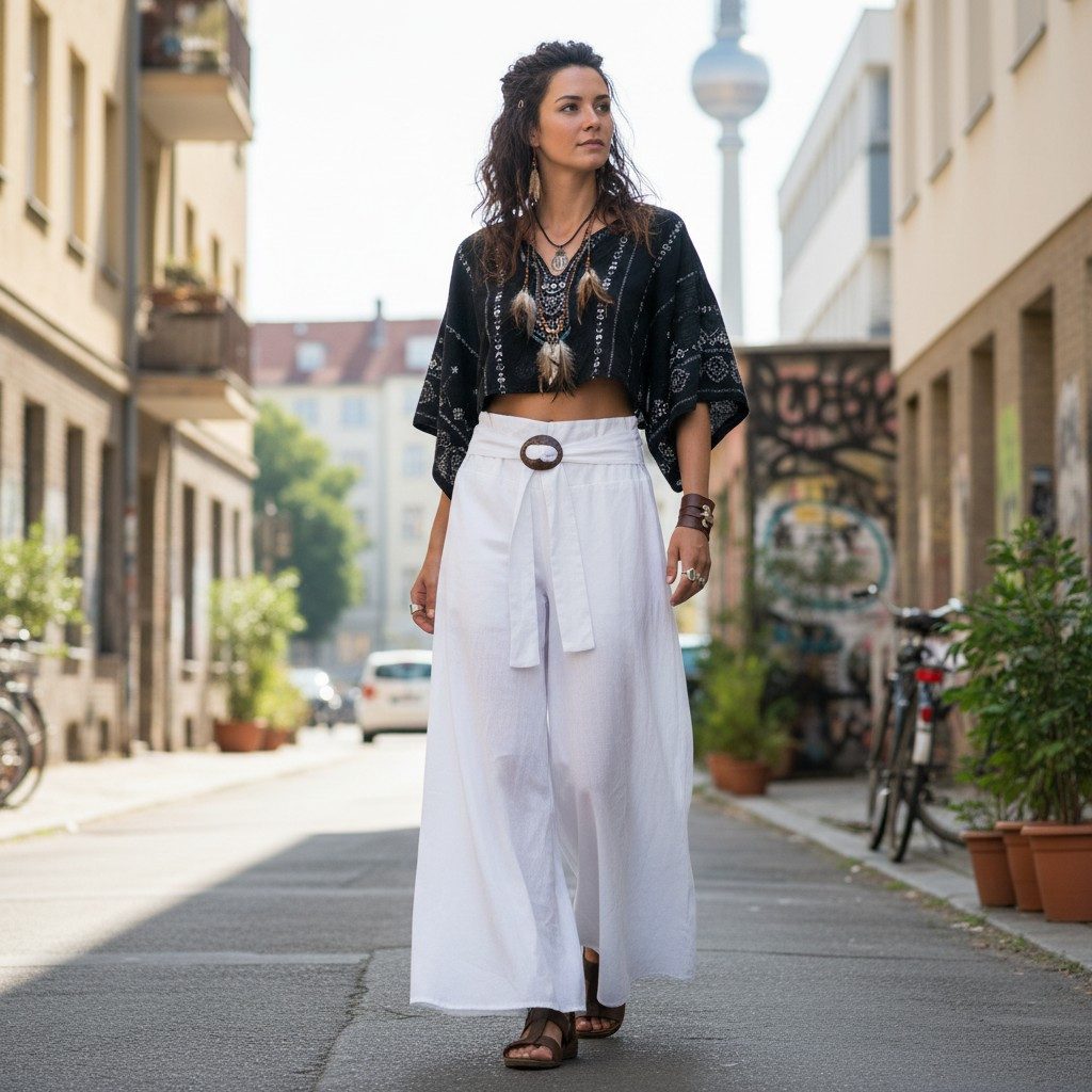 Guru-Shop Relaxhose Luftige Sommerhose mit Kokosschnalle, Boho.. alternativ günstig online kaufen
