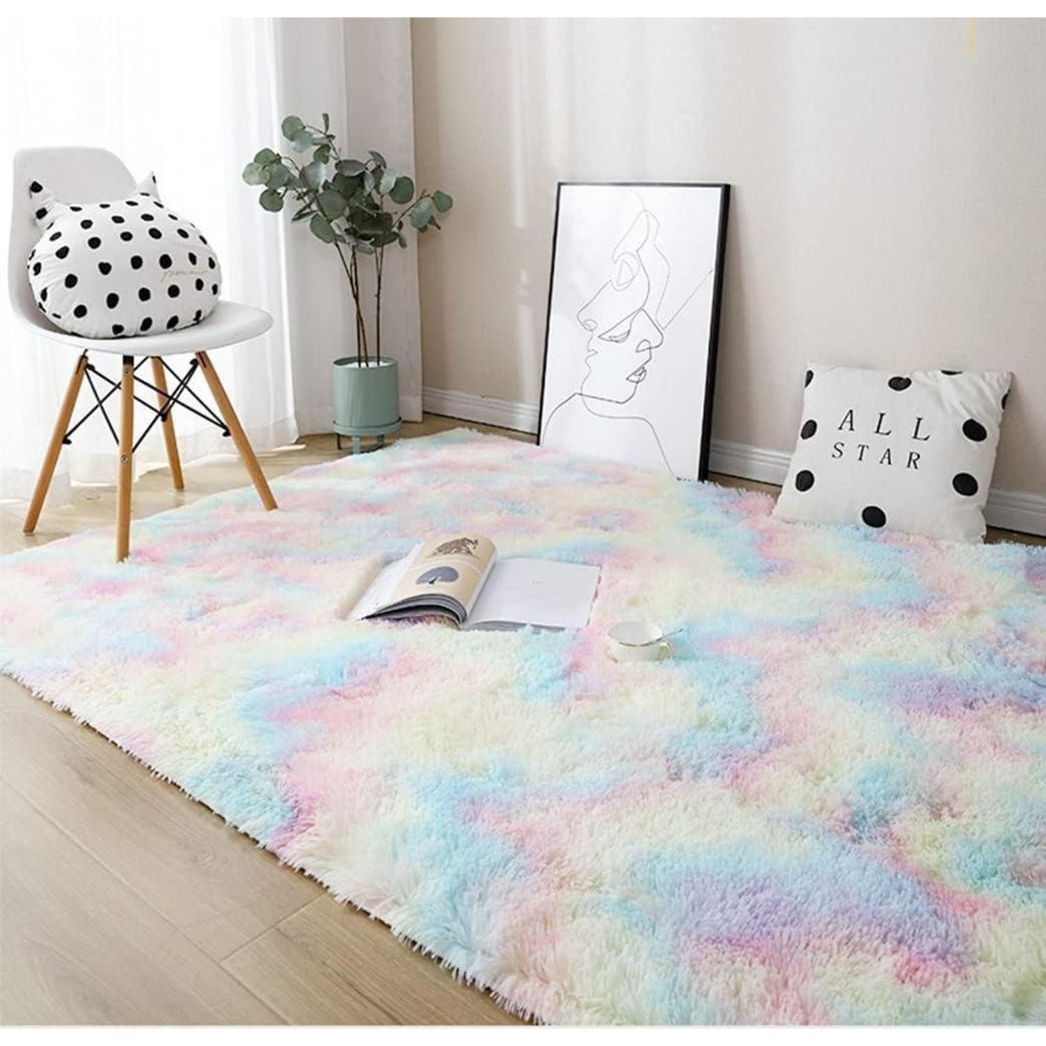 NIULAA Hochflor-Teppich Hochflor Teppich 80x160 Bunt Modern Weich Wohnzimme günstig online kaufen