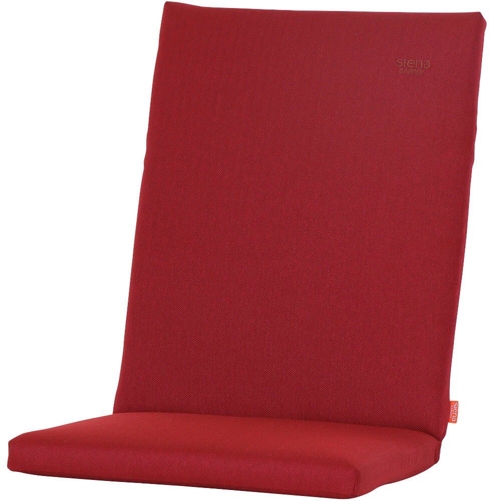 Siena Garden Sesselauflage ASTER, 110 cm, Dessin Fish Bone, 100% recyceltem Polyester, in verschiedenen Farben rot