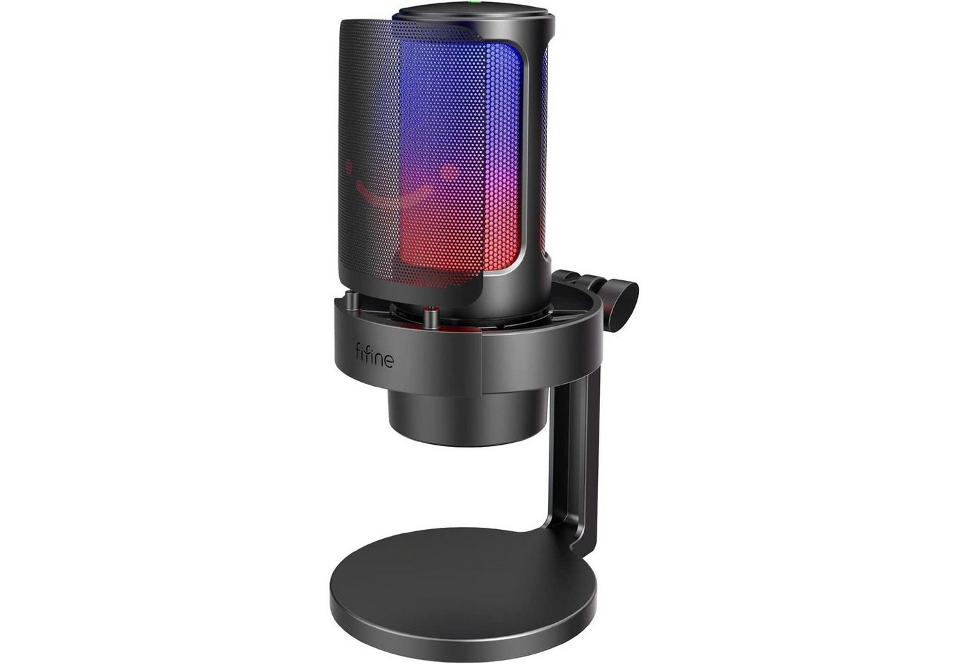 FIFINE Mikrofon USB Mikrofon Gaming Kondensator PC Podcast Studio Mikrofon, mit RGB-Steuerung, Stummschalter, Kopfhöreranschluss, Popfilter