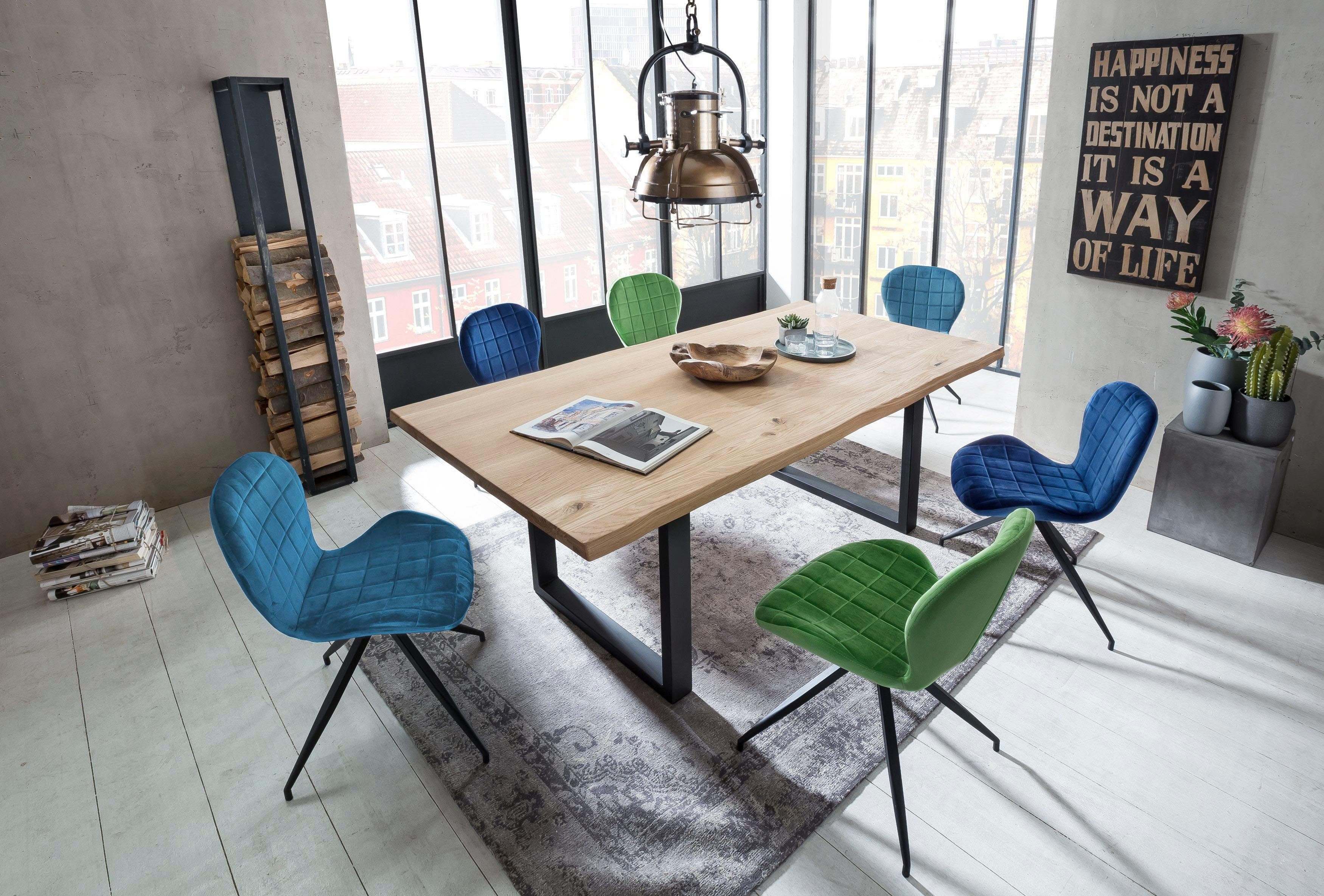 SIT Esstisch Tops&Tables, mit Tischplatte aus Wildeiche, mit Baumkante we gewachsen, Vintage