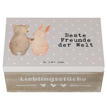 Mr. & Mrs. Panda Dekokiste 19 x 12 cm Hase Beste Freunde der Welt - Grau Pastell - Geschenk, Dan (1 St), Hohe Stabilität.