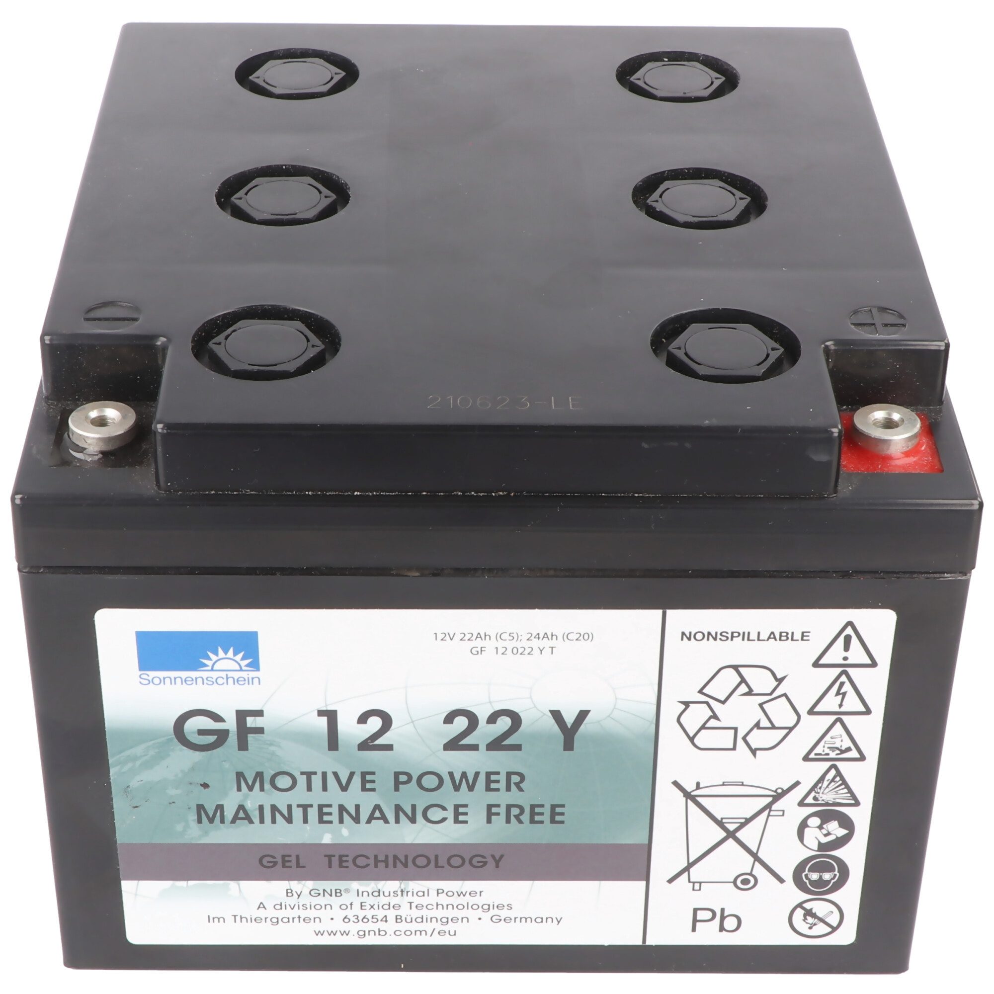 Exide GF1222YT Sonnenschein Motive Power GF 12 022 Y T 12V 22Ah 5hr C5, 24A Akku 22000 mAh (12,0 V)
