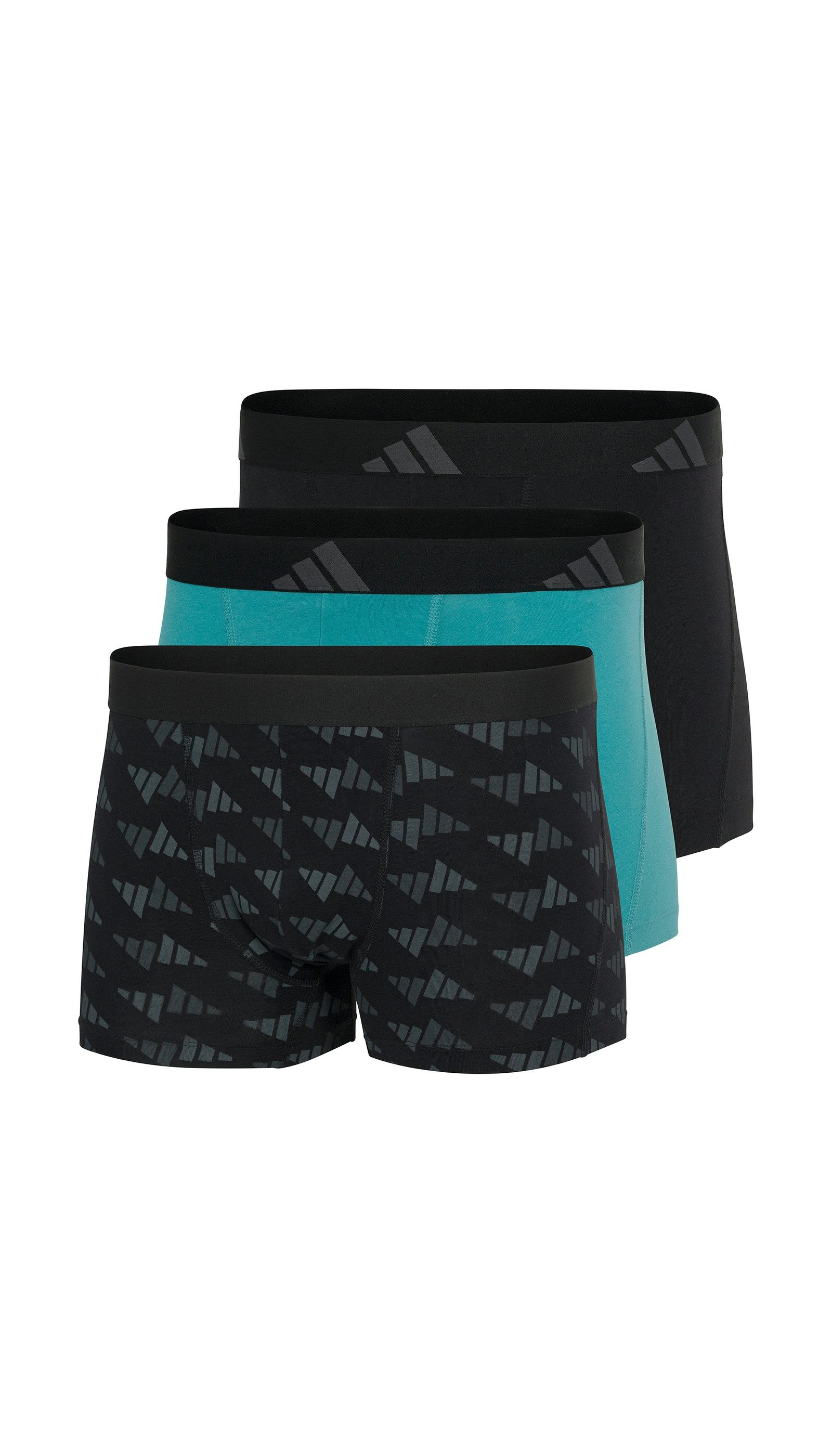 adidas Sportswear Trunk Active Flex Cotton (3er Pack) elastischer Logo-Bund, ohne Eingriff, Single Jersey-Qualität