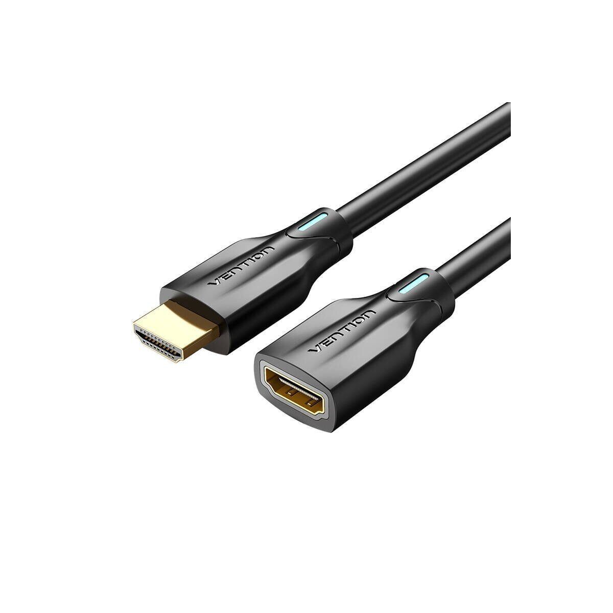VENTION HDMI 2.1 Verlängerungskabel, 1,5m, 8K 60Hz/ 4K 120Hz (schwarz) HDMI-Kabel