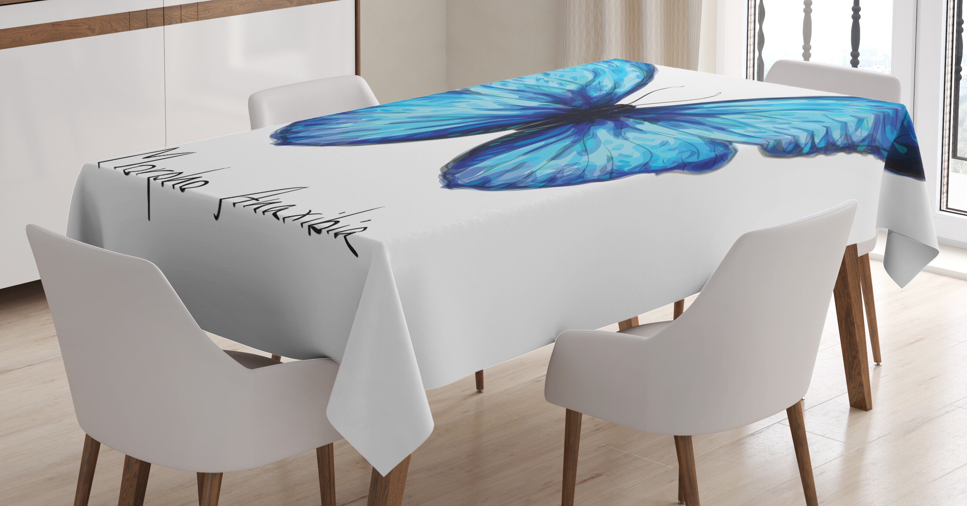 Abakuhaus Tischdecke Farbfest Waschbar Für den Außen Bereich geeignet Klare Farben, Schmetterling Zusammenfassung Schmetterling
