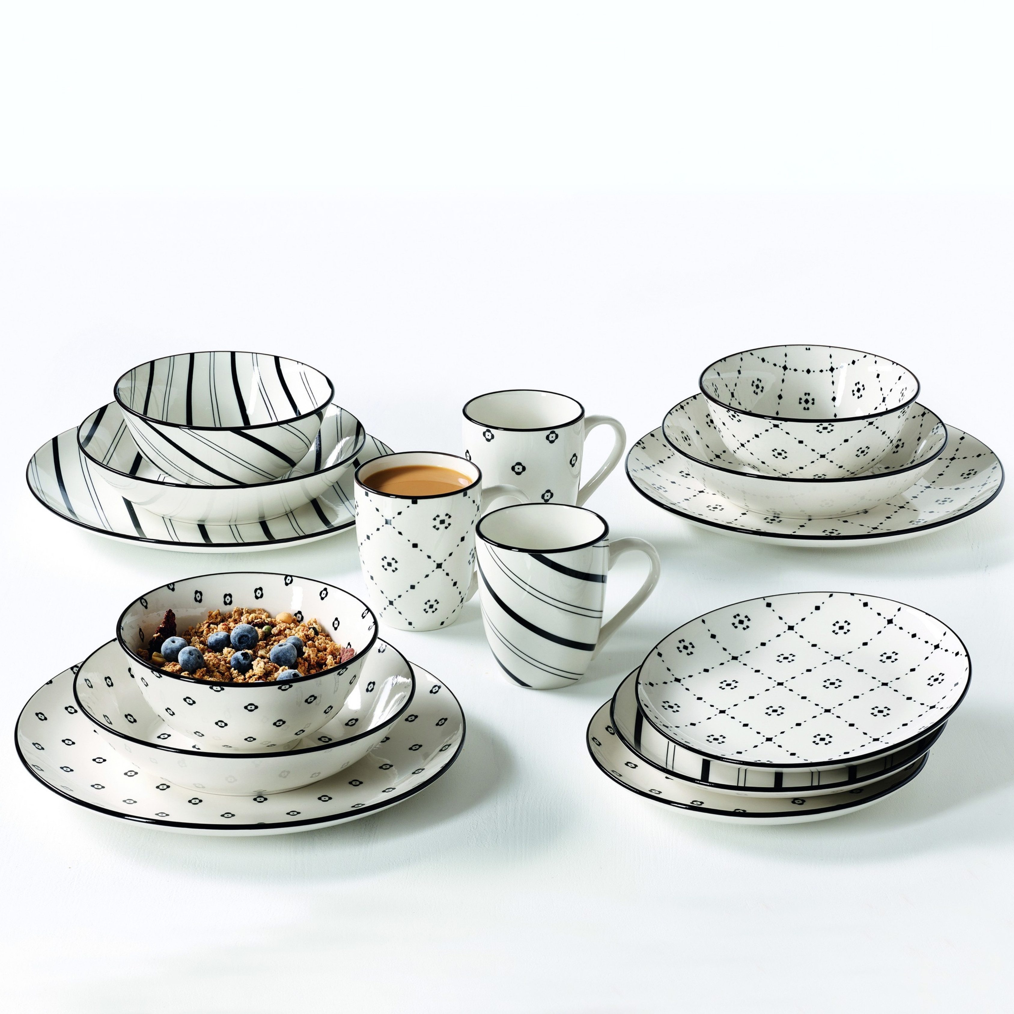 Ritzenhoff & Breker Kombiservice Fusion (30-tlg), 6 Personen, Porzellan, aus Porzellan für 6 Personen