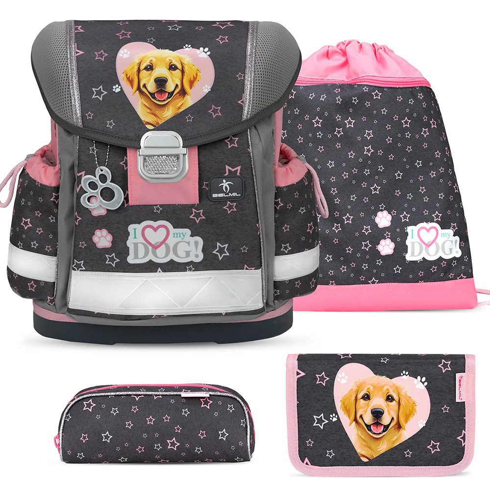 Belmil Schulranzen Set Classy 10-teilig 2025 Mädchen Starry Paws Retriever