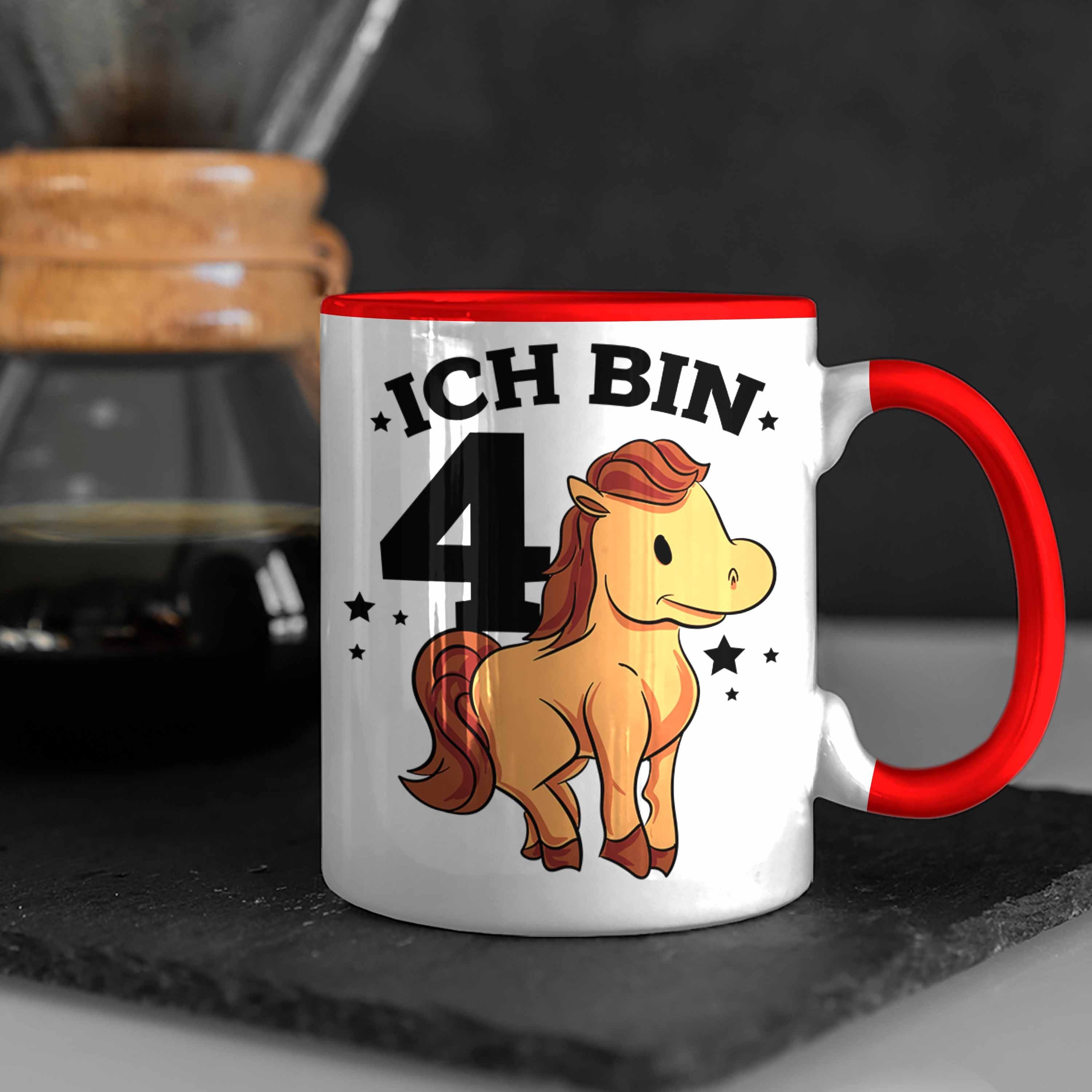 4. Reiter Tasse Geburtstag Trendation Pferdefans Tasse Lustige Rot für Pferde-Motiv Mädchen