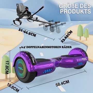 Mega Motion Balance Scooter Kart A03, 6.5" Hoverboards mit Hoverkart Bluetooth Lautsprecher LED-Light