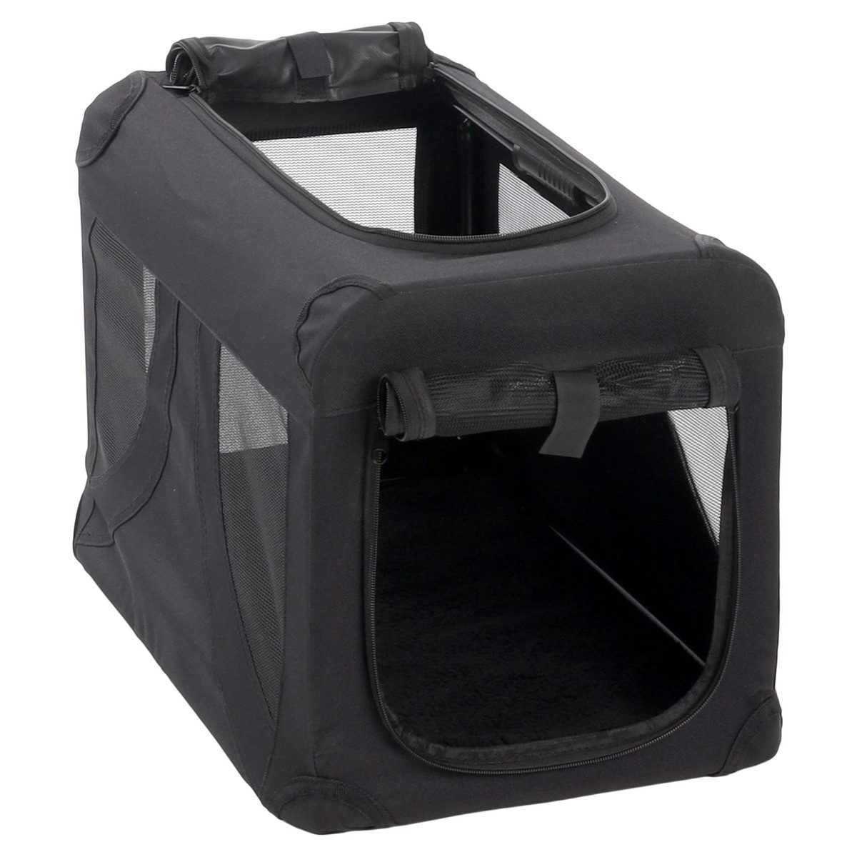 Flamingo Hunde-Transportbox Transportkäfig Gepetto schwarz